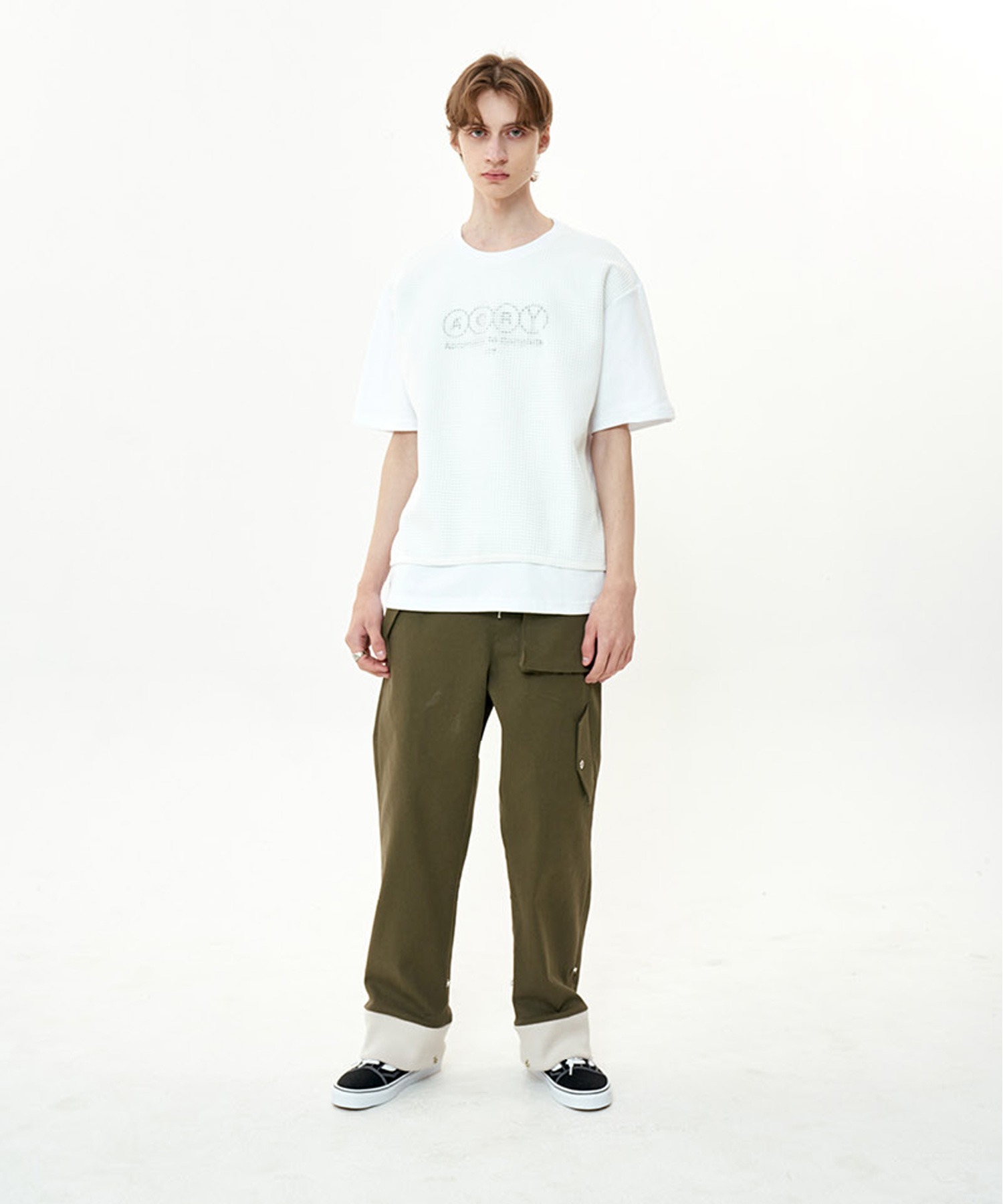 OY/オーワイ』MESH SLOGAN T/メッシュスローガンデザイン半袖T