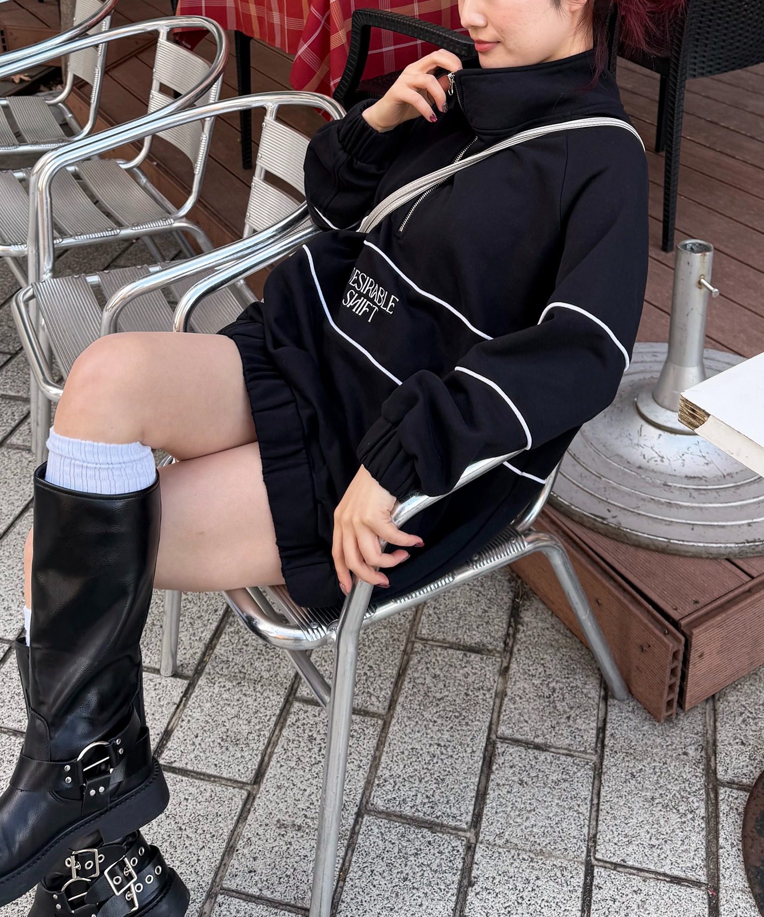 スパイラルガール SPIRALGIRL 襟付きZIPスウェット （ブラック） スパイラルガール SPIRALGIRL 襟付きZIPスウェット （ブラック