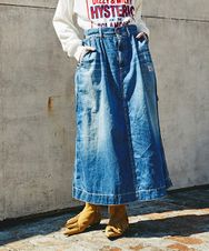 ISKOデニム ペインターギャザースカート