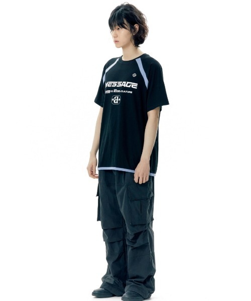 ★AMES-WORLDWIDE★COLLAR TRACK LINE SWEATSHIRT CHA★正規品 A'GEM/9 × .kom 『AMES WORLDWIDE/アメスワールドワイド