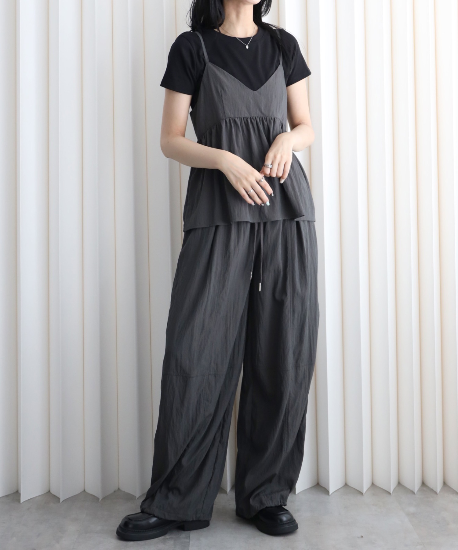 model：164cm. 着用サイズ：FREE