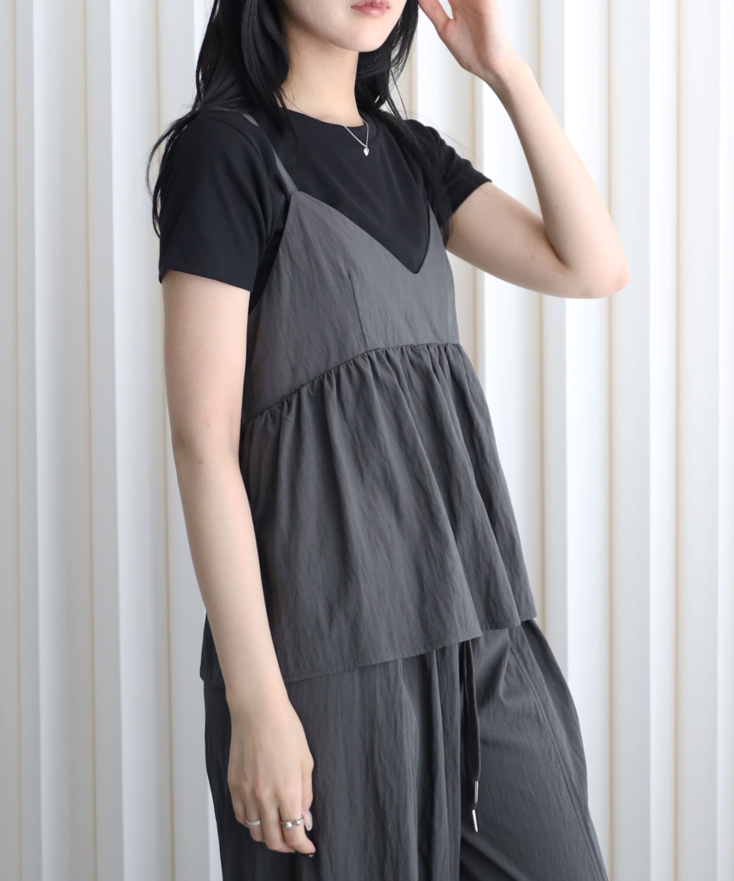 model：164cm. 着用サイズ：FREE