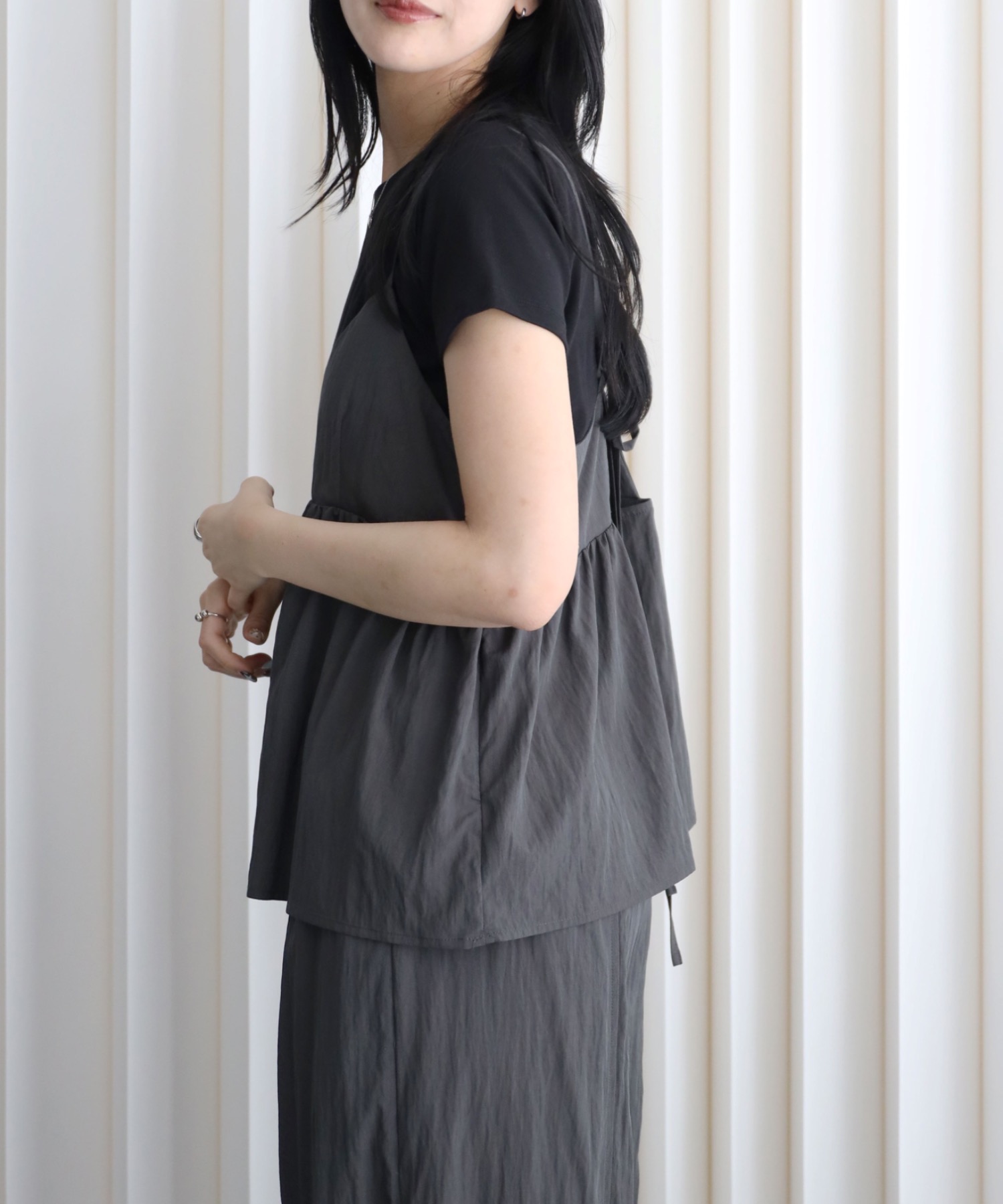 model：164cm. 着用サイズ：FREE