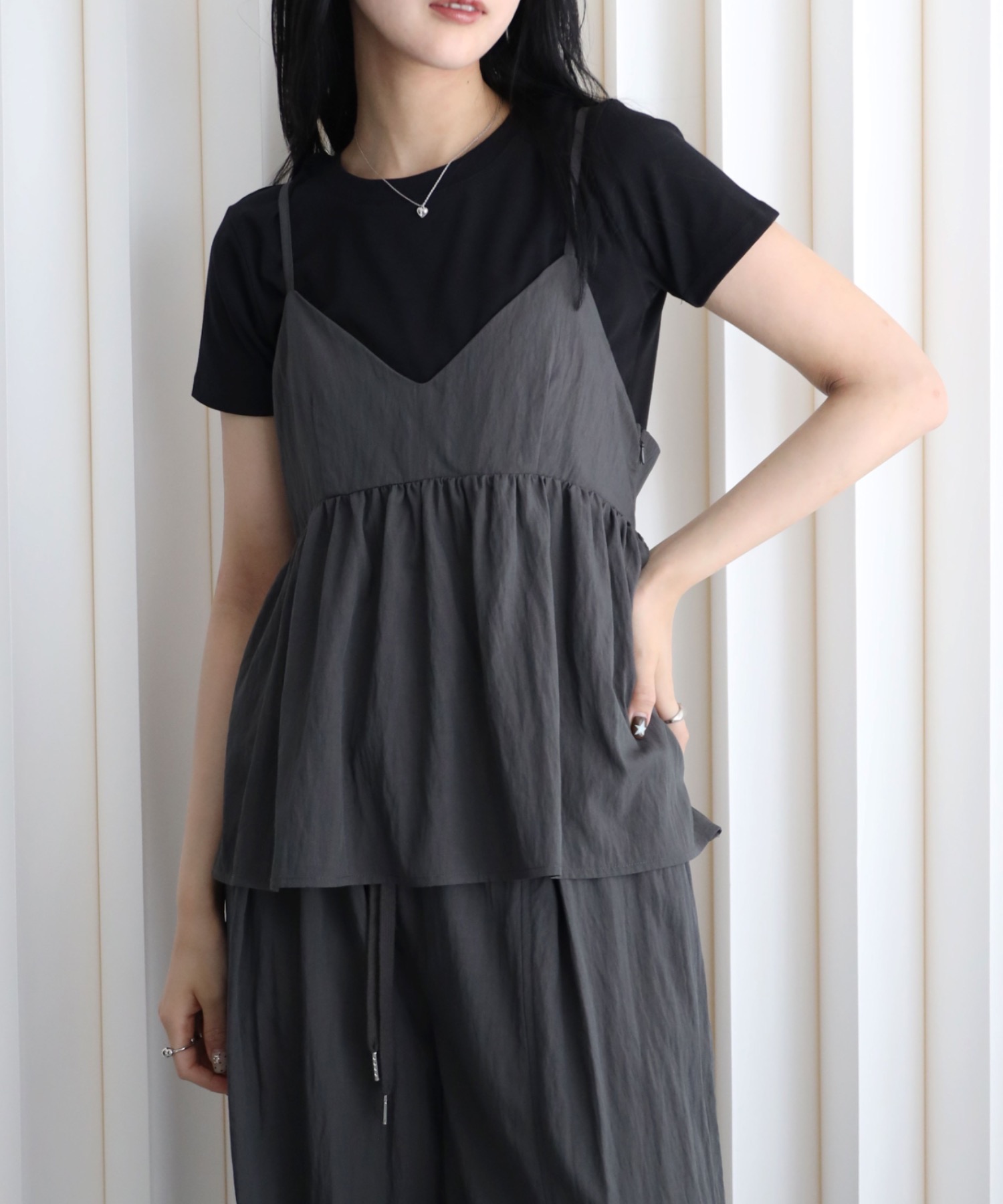 model：164cm. 着用サイズ：FREE