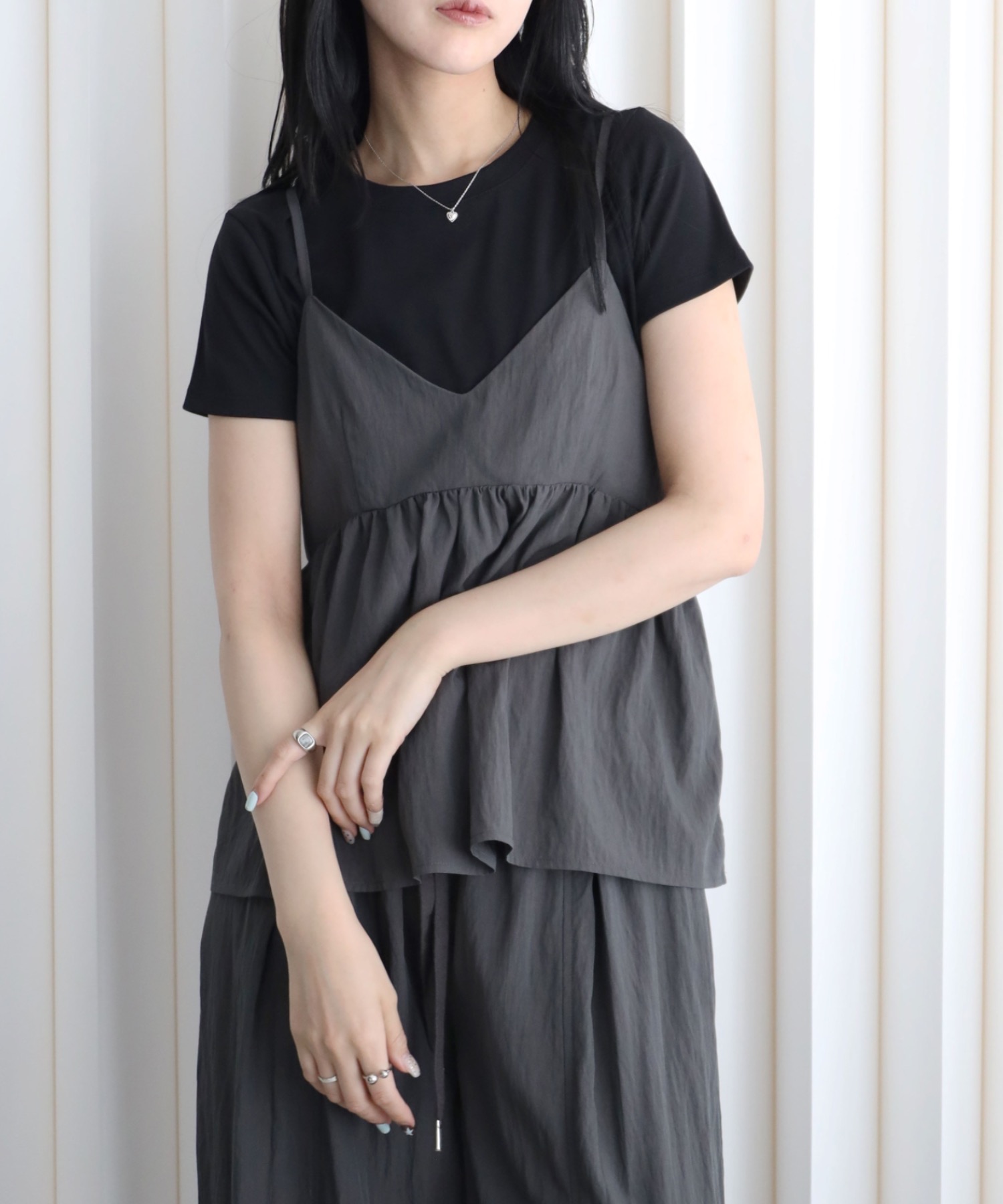 model：164cm. 着用サイズ：FREE