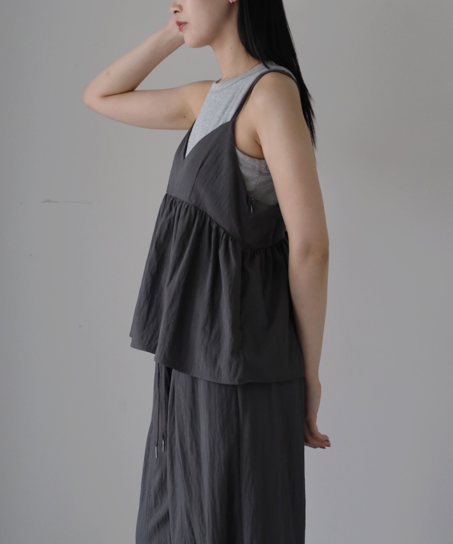 model：164cm. 着用サイズ：FREE