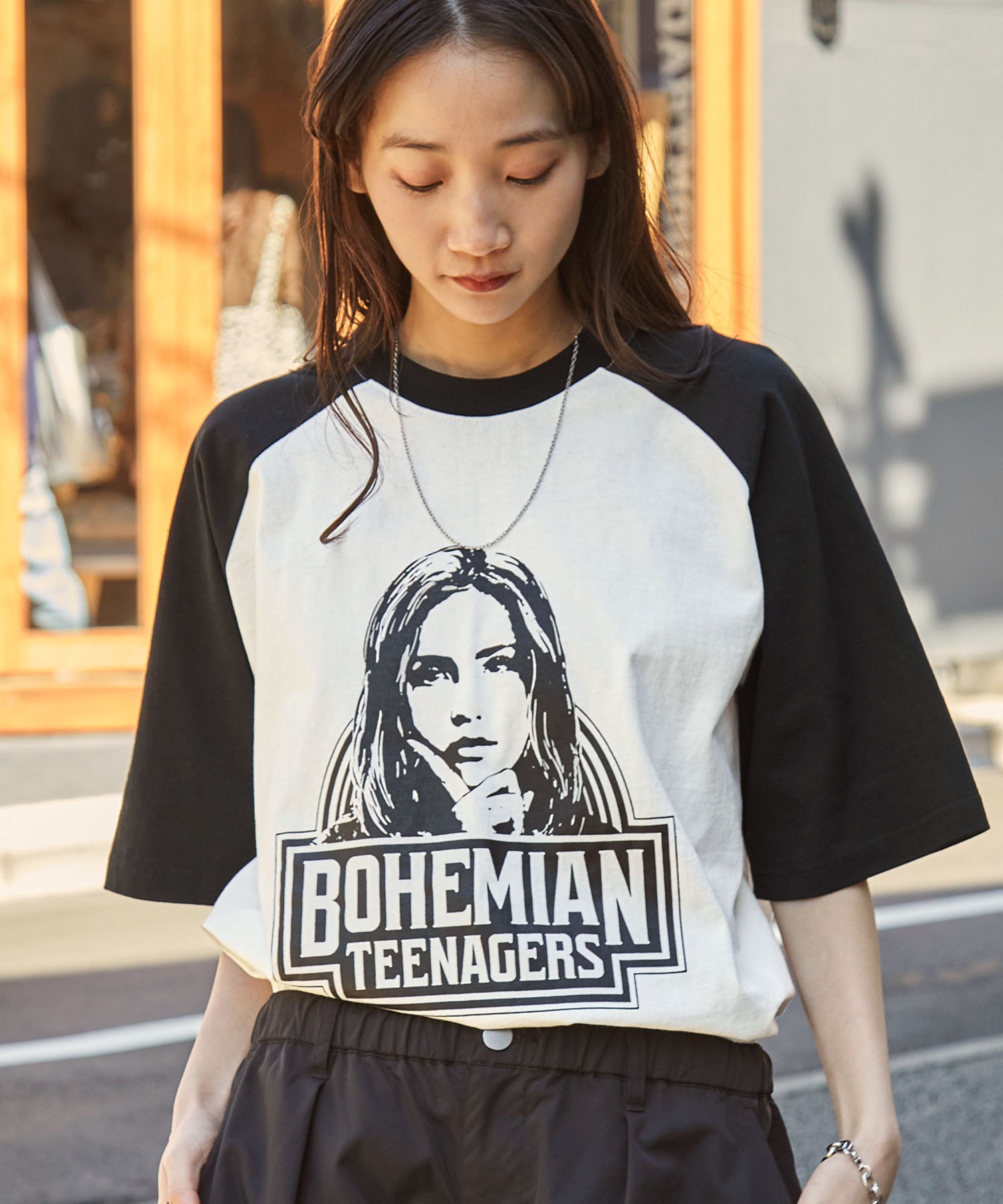 ガールズプリントラグランTシャツ/BOHEMIANu0026PSYCHEDEIC | トップス Tシャツ/カットソー / レディース / ブラック / Free