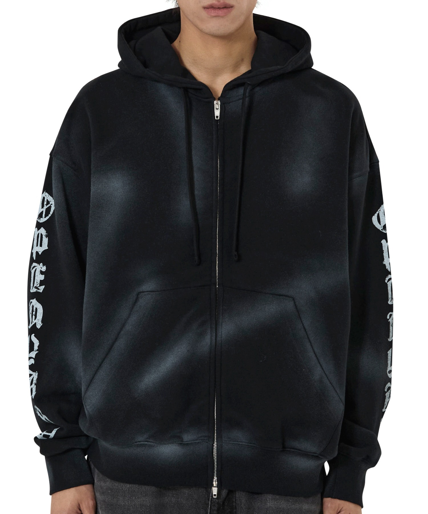 OY/オーワイ』DIRTY SPRAY EFFECT HOODIE ZIP UP/スプレージップアップ