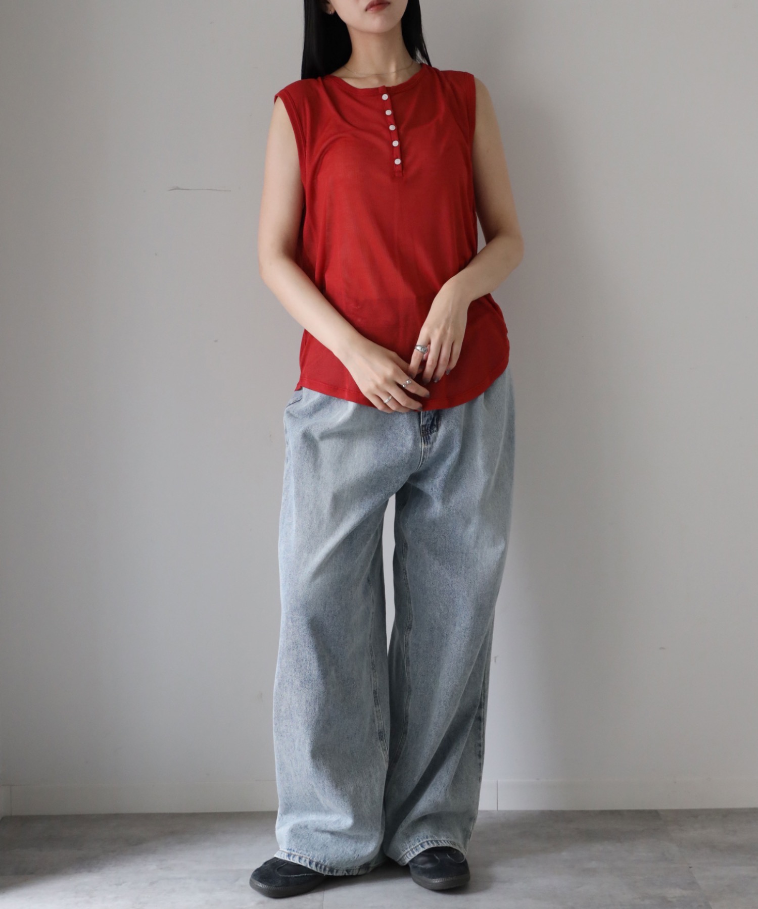 model：164cm. 着用サイズ：FREE