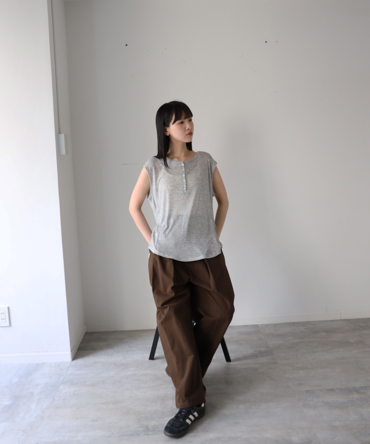 model：164cm. 着用サイズ：FREE