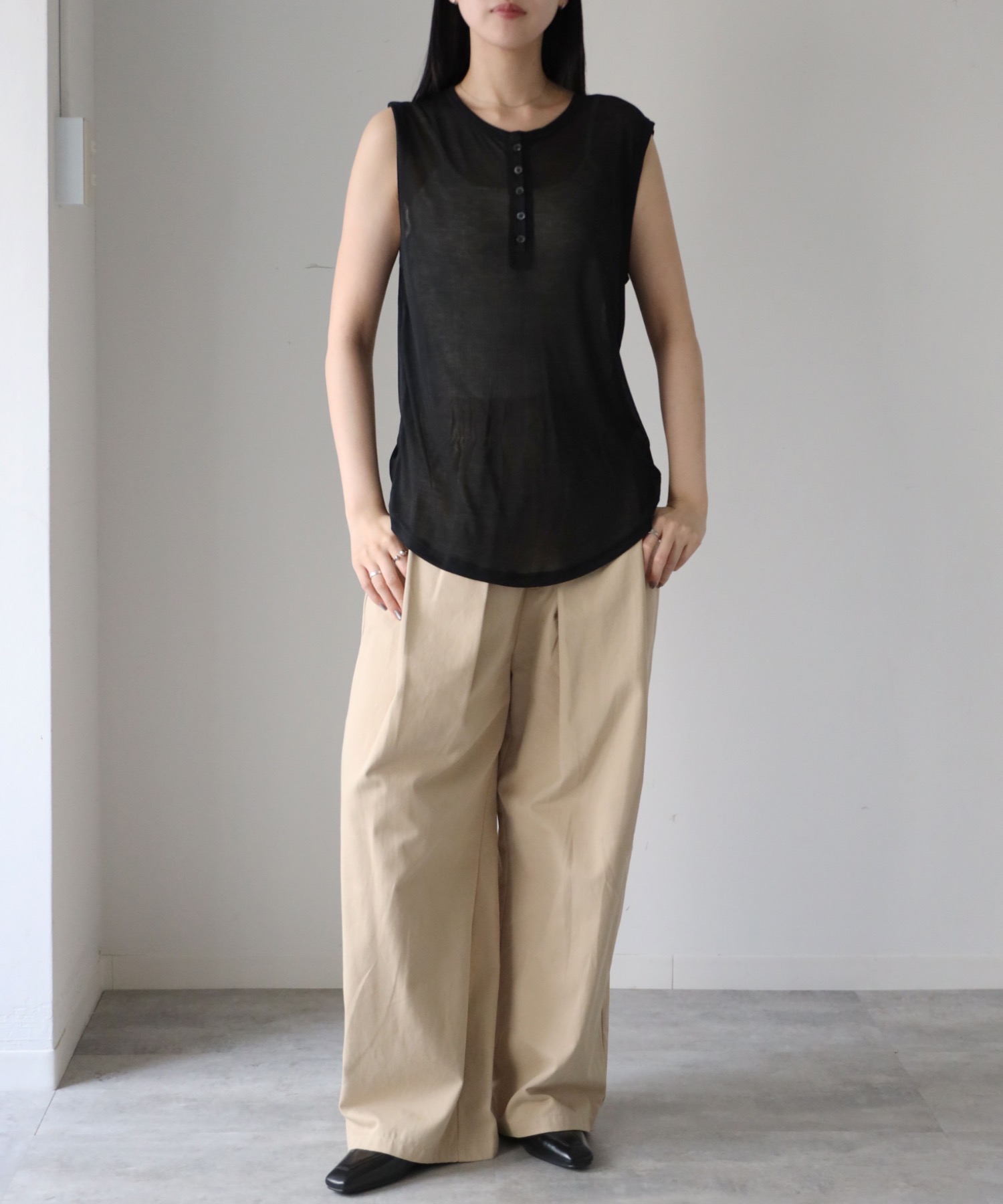 model：164cm. 着用サイズ：FREE