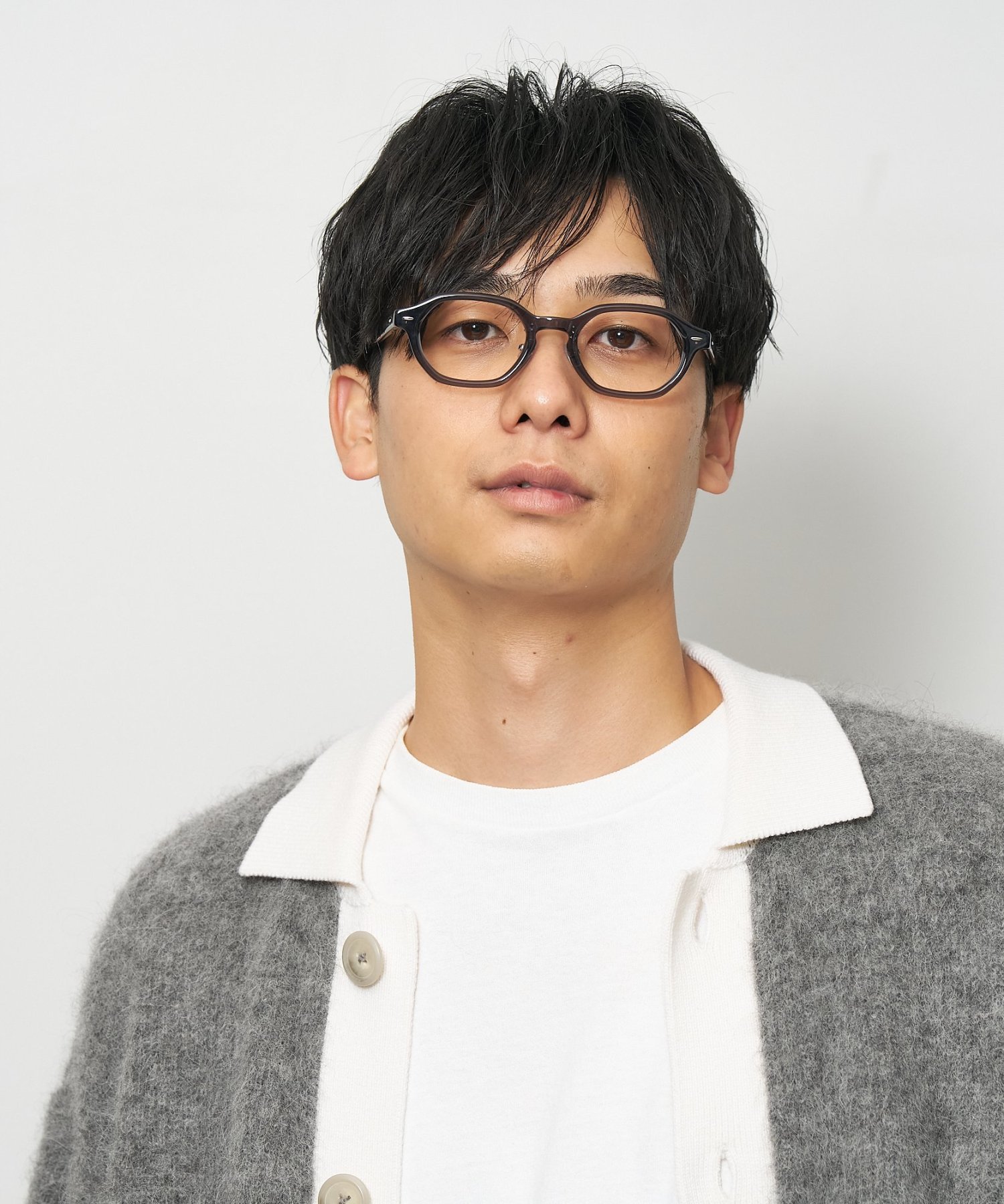 柴田 ひかりさんコラボ】ウェリントン型 メガネ｜多角形型｜カジュアル