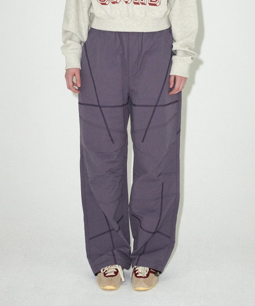 mahagrid/マハグリッド』 COVER STITCH PARACHUTE PANT/カバーステッチ