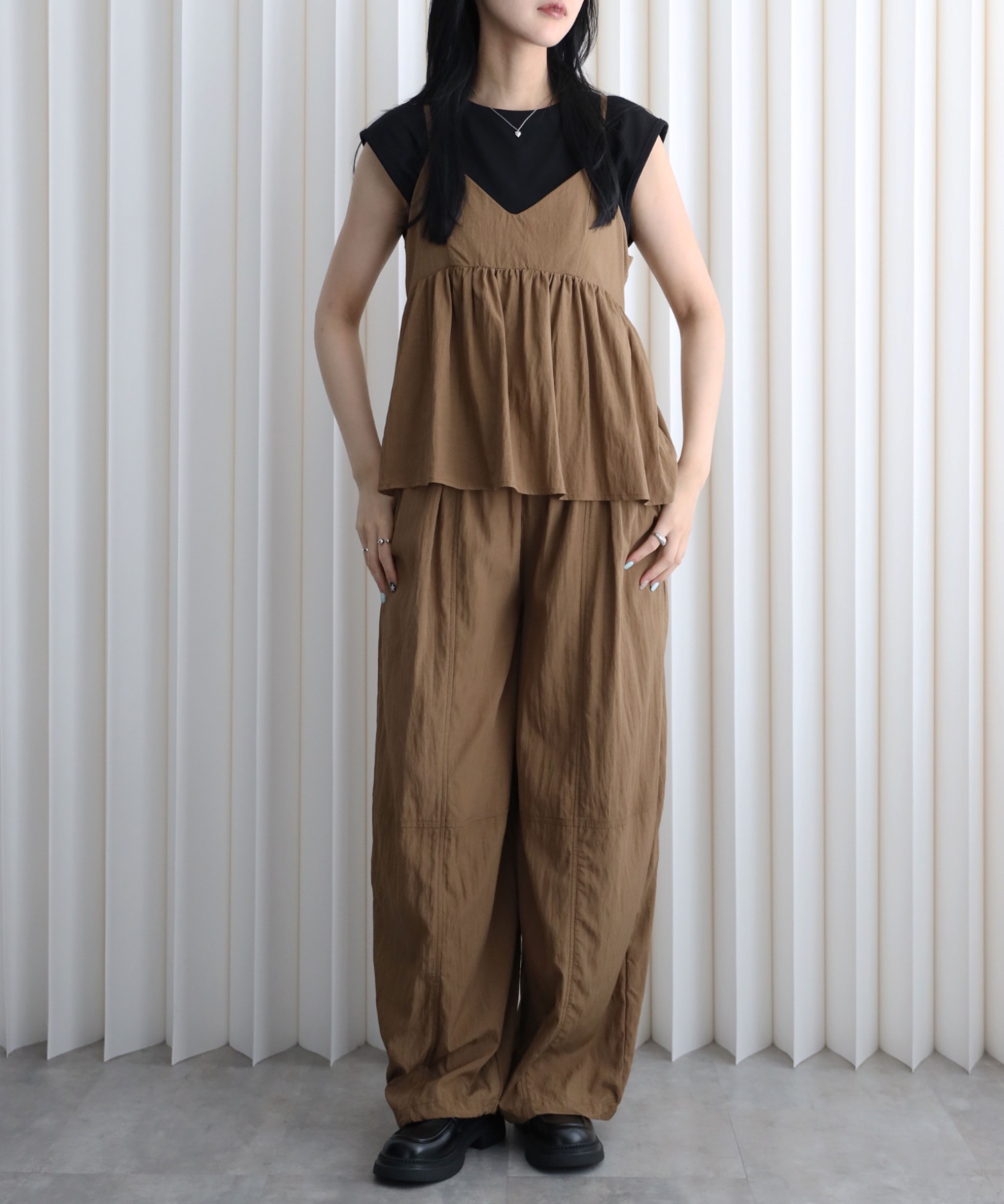 model：164cm.  着用サイズ：FREE