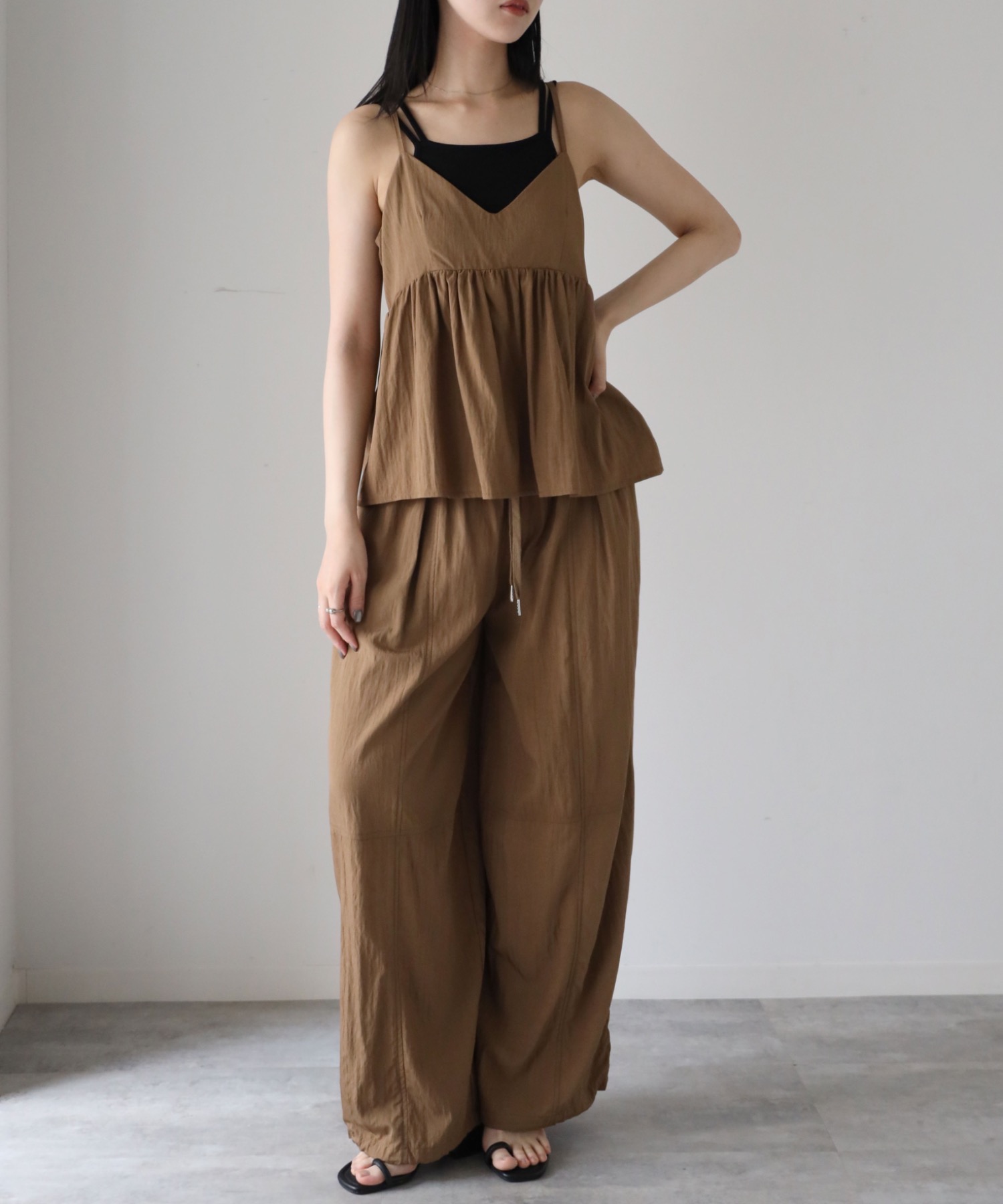model：164cm.  着用サイズ：FREE