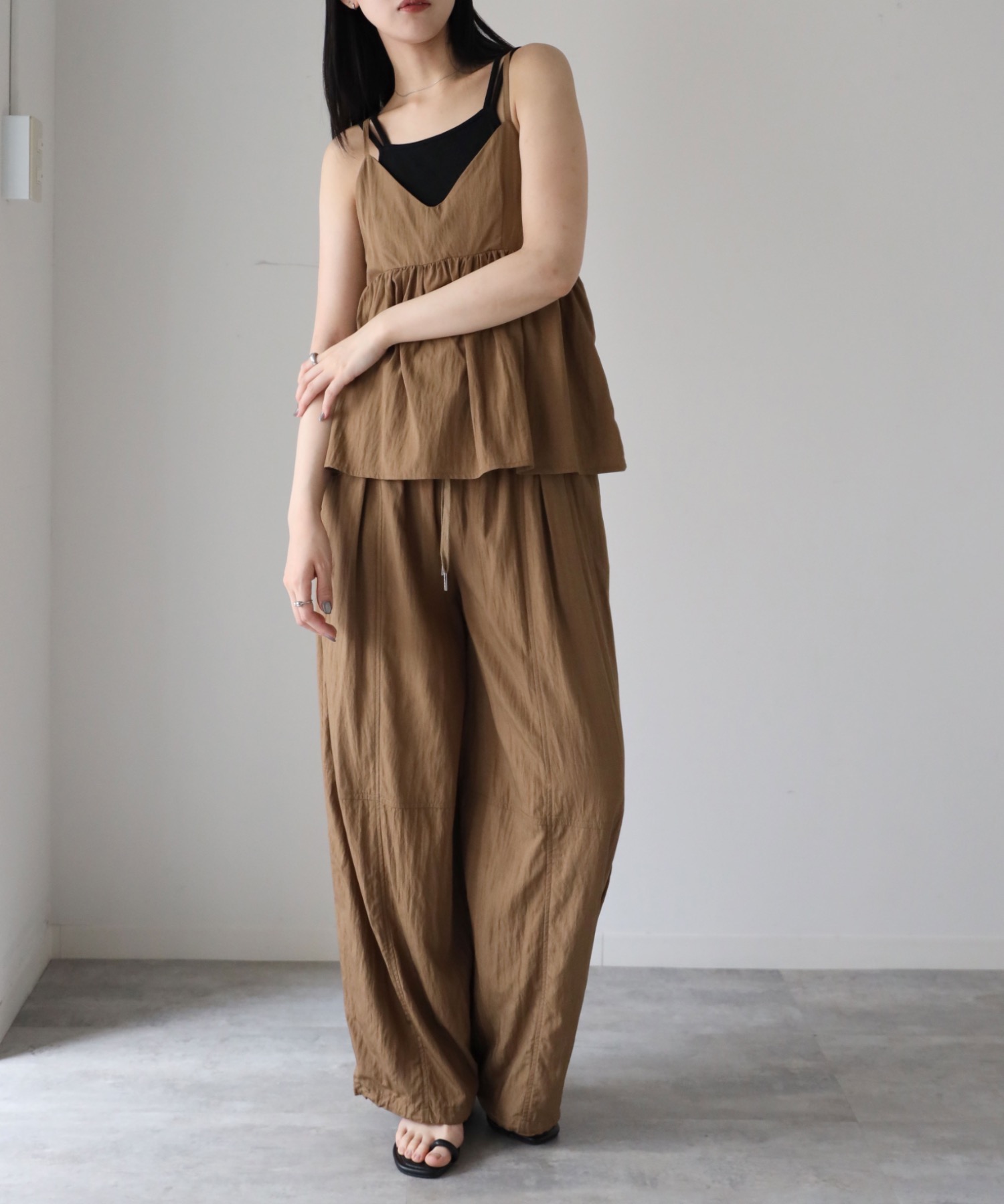 model：164cm.  着用サイズ：FREE