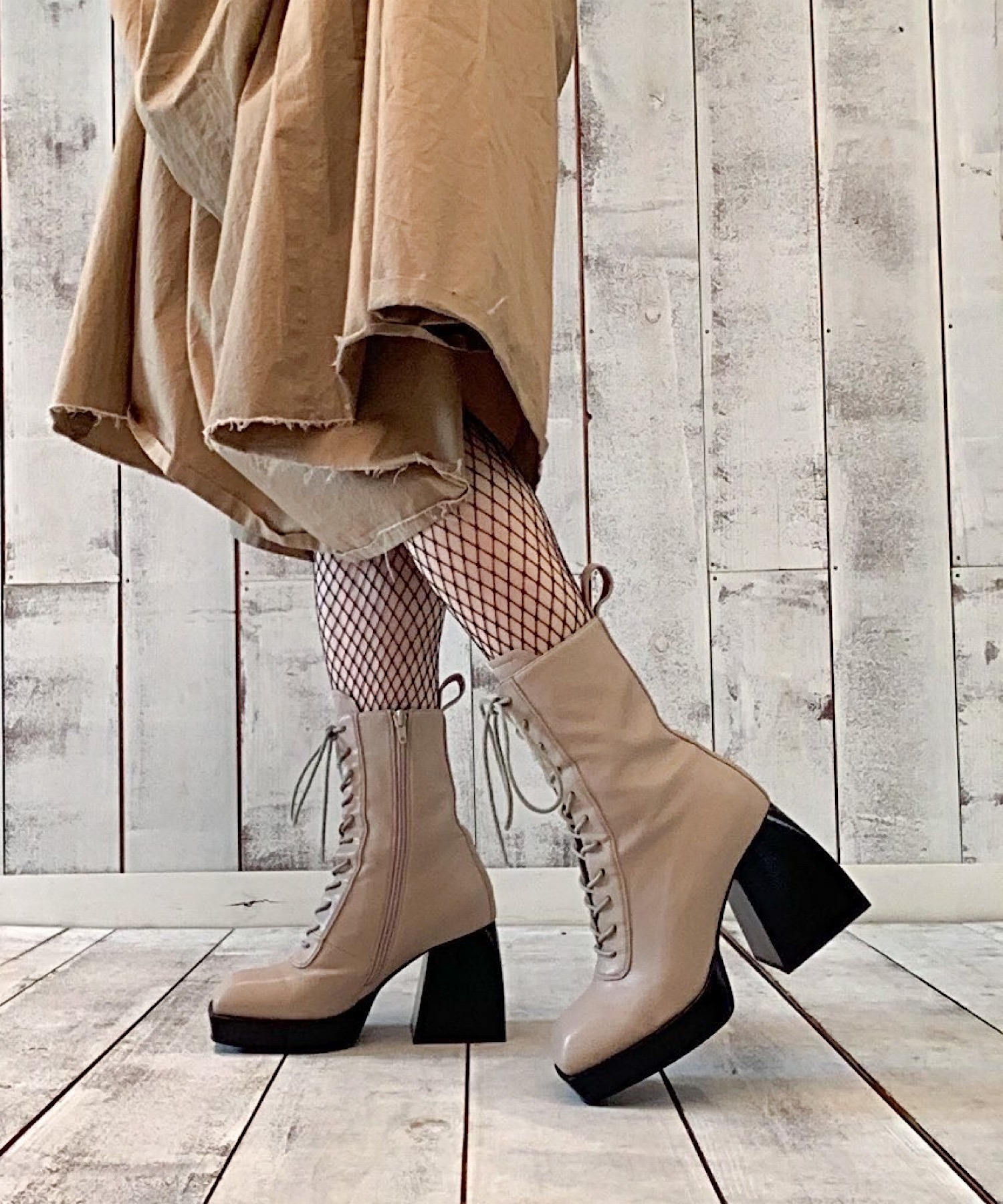 チャンキーヒールレースアップブーツ Jeffrey Campbell│Jeffrey ...