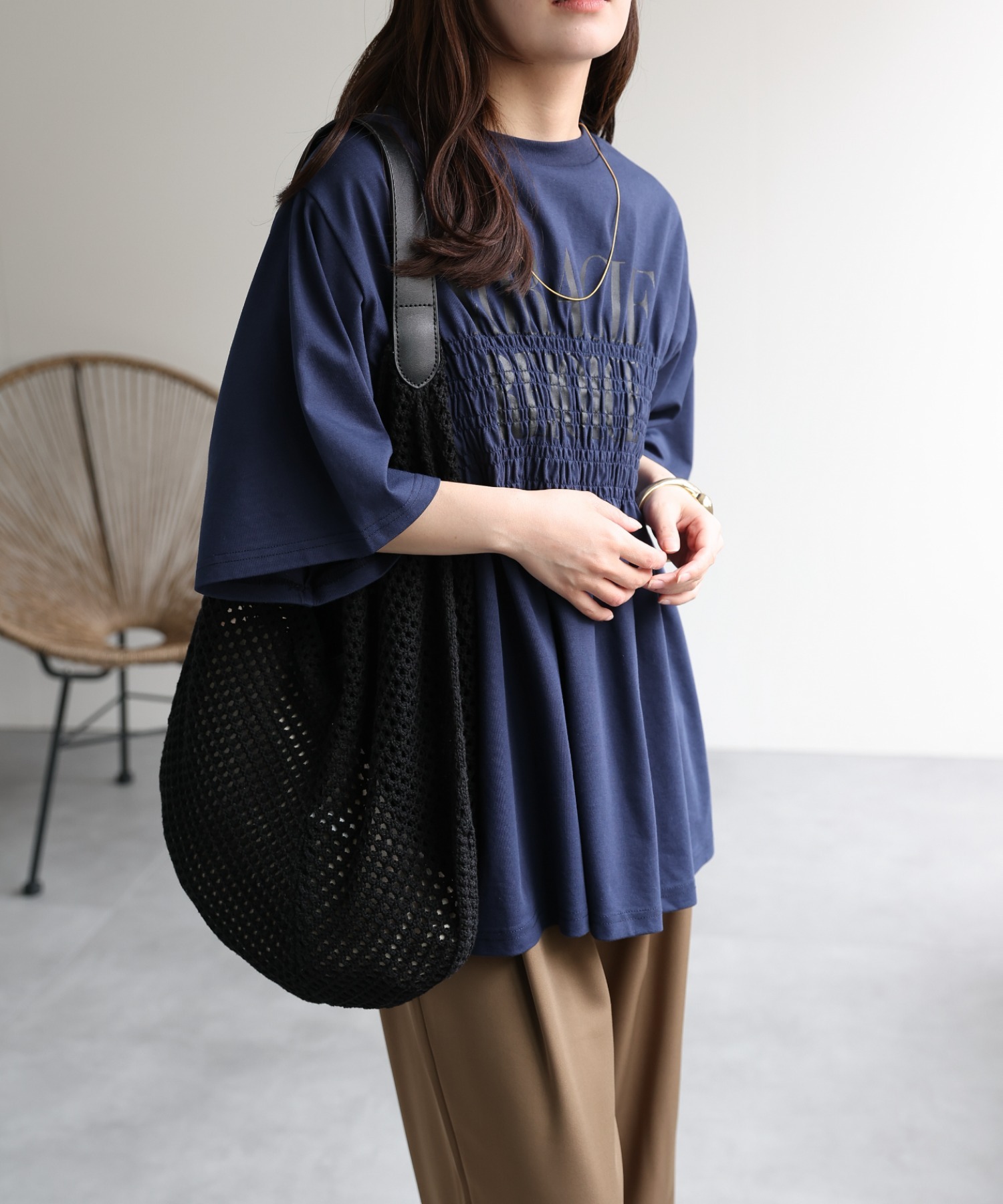 model：156cm 着用サイズ：FREE