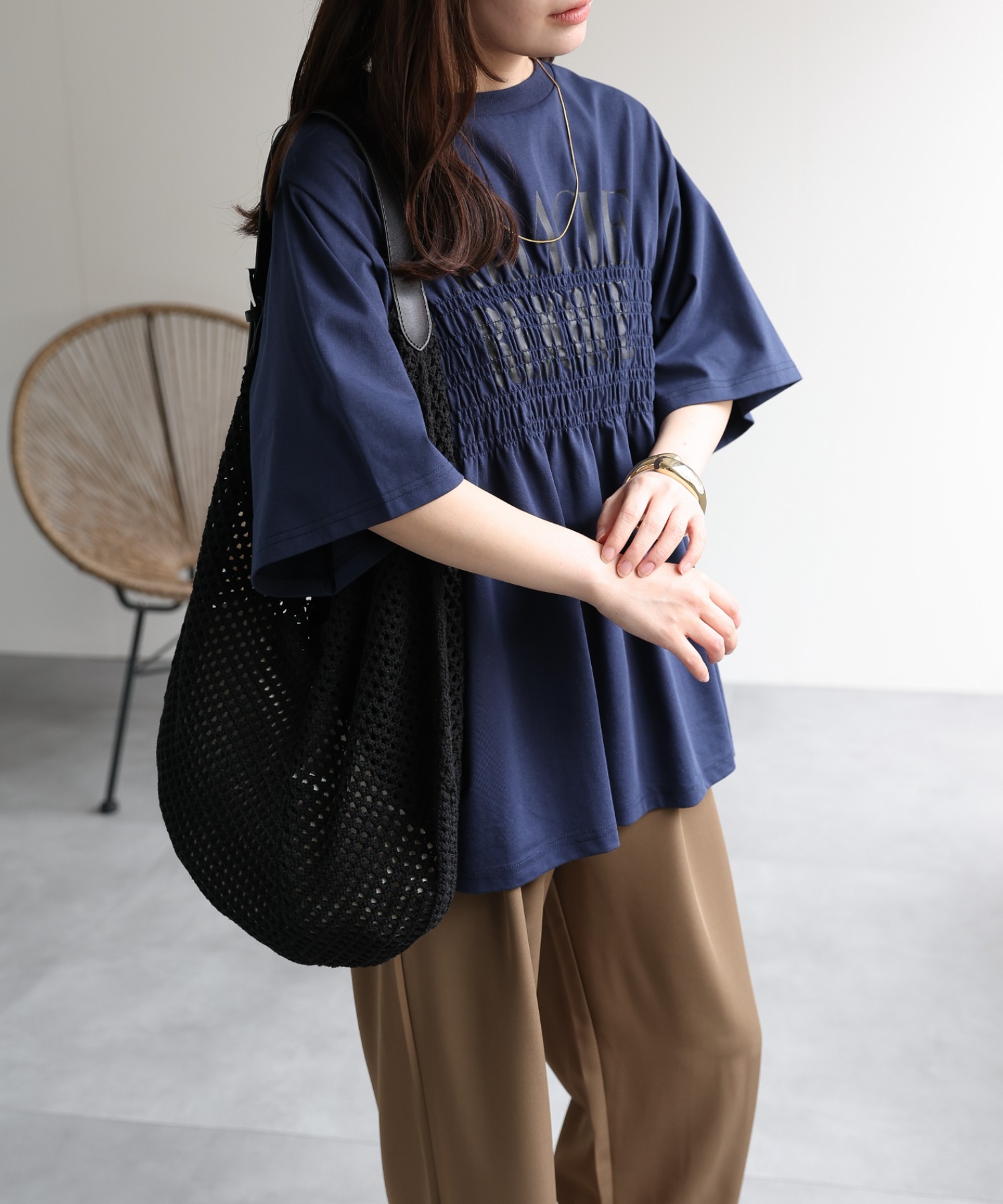 model：156cm 着用サイズ：FREE