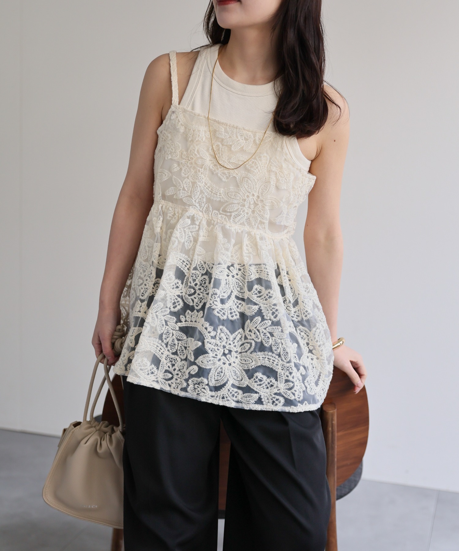 model：156cm 着用サイズ：FREE