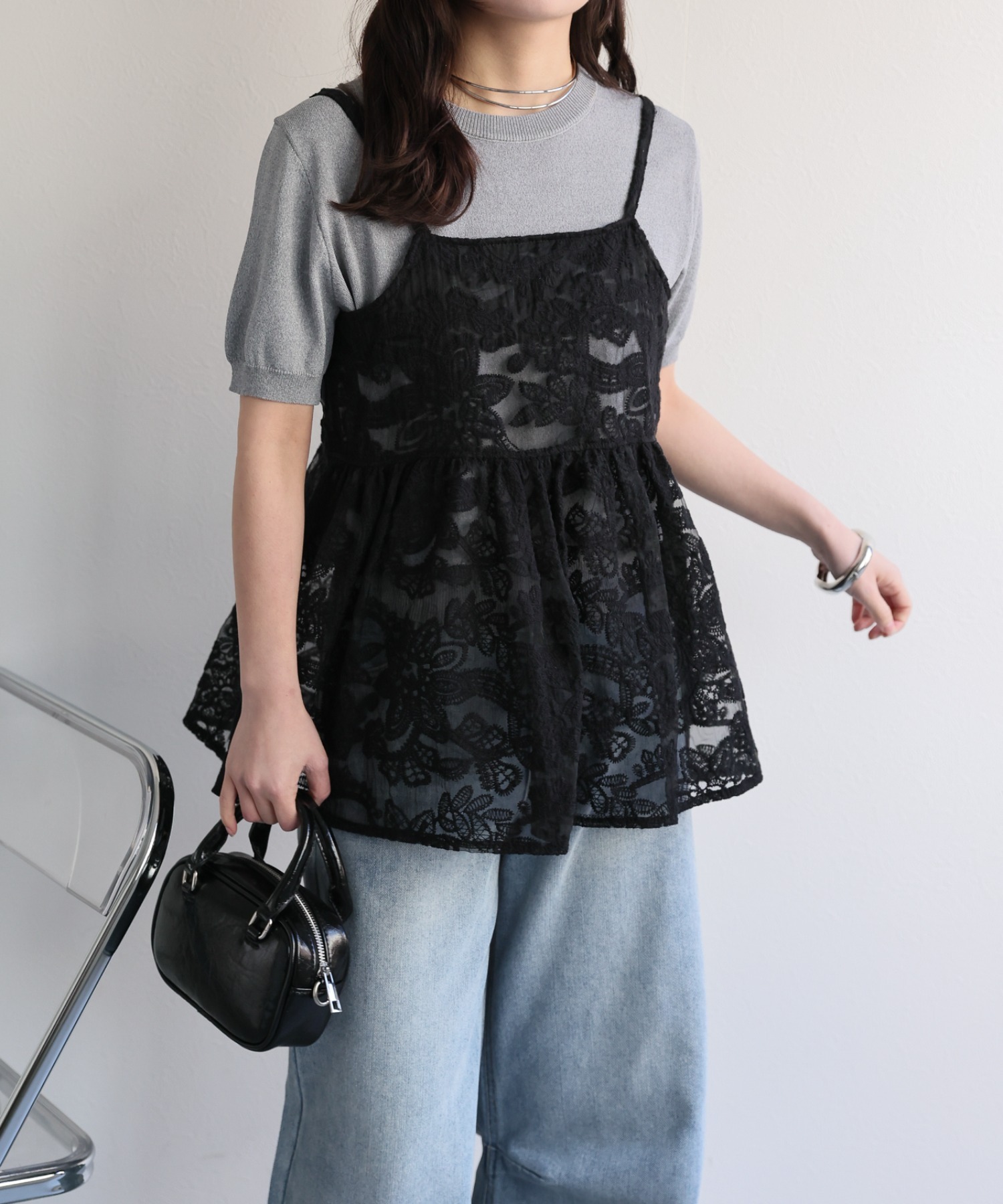 model：156cm 着用サイズ：FREE
