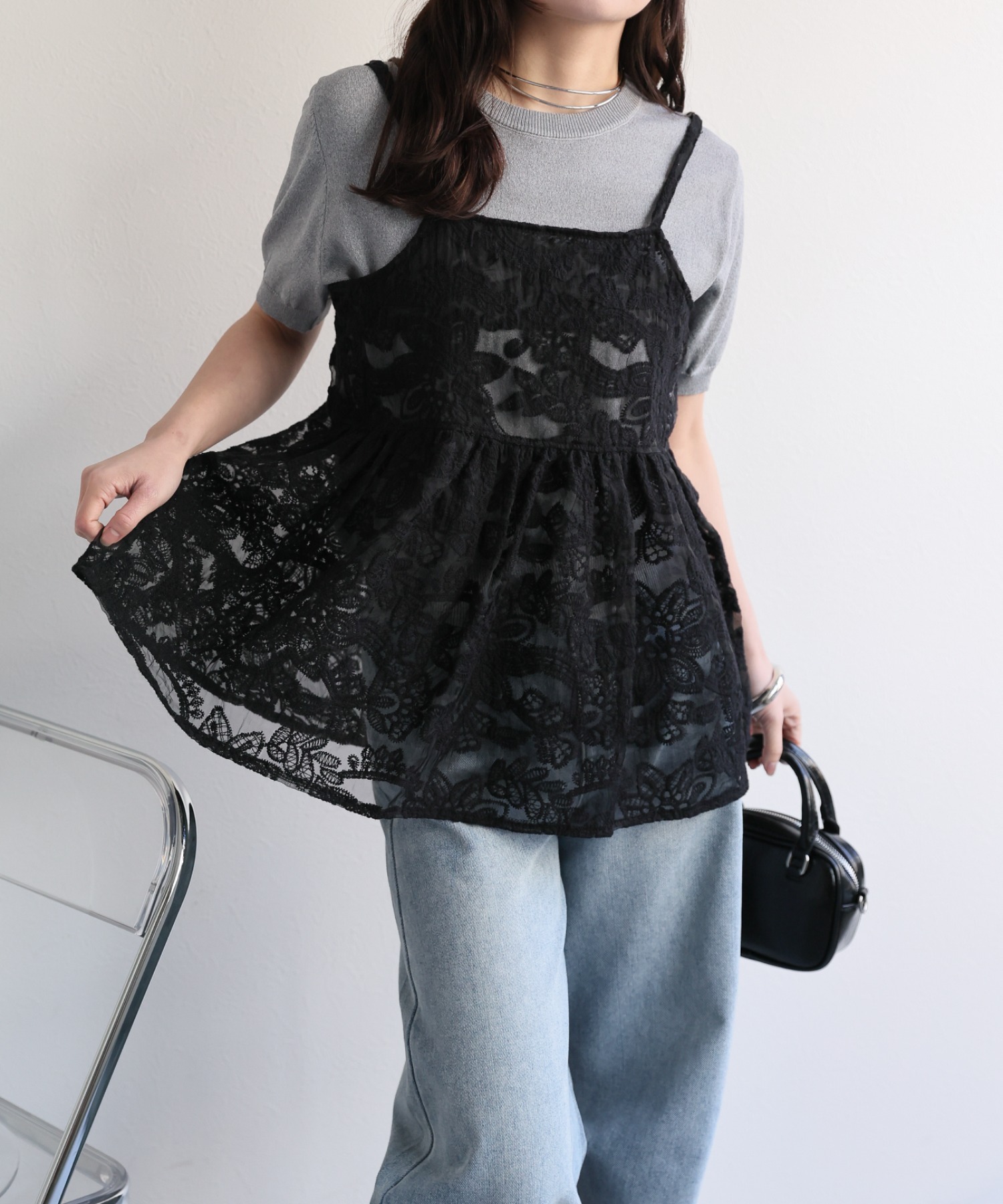model：156cm 着用サイズ：FREE