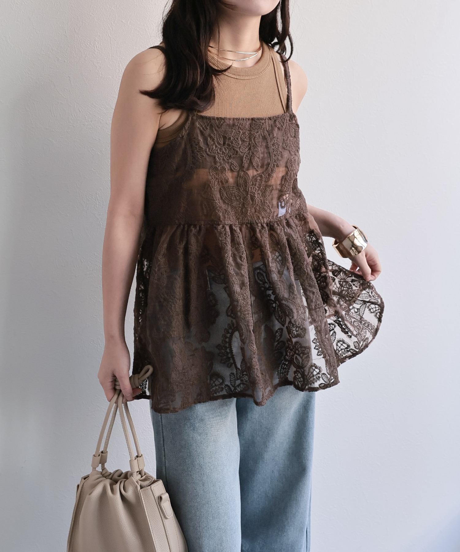 model：156cm 着用サイズ：FREE