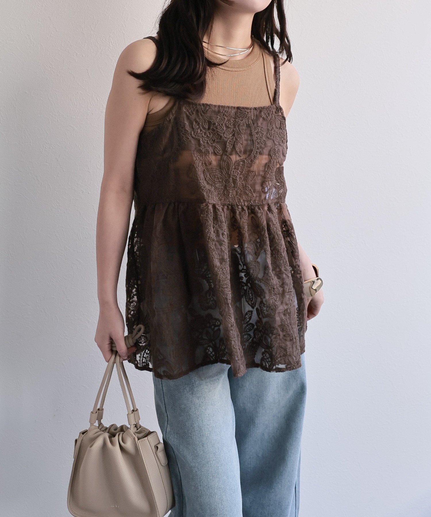 model：156cm 着用サイズ：FREE