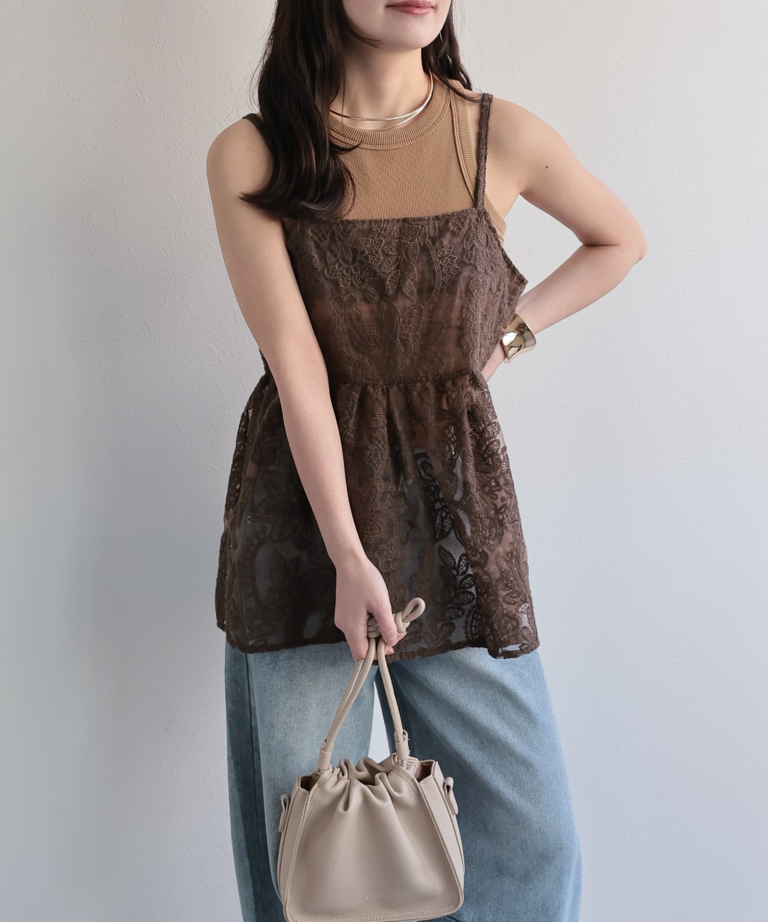 model：156cm 着用サイズ：FREE