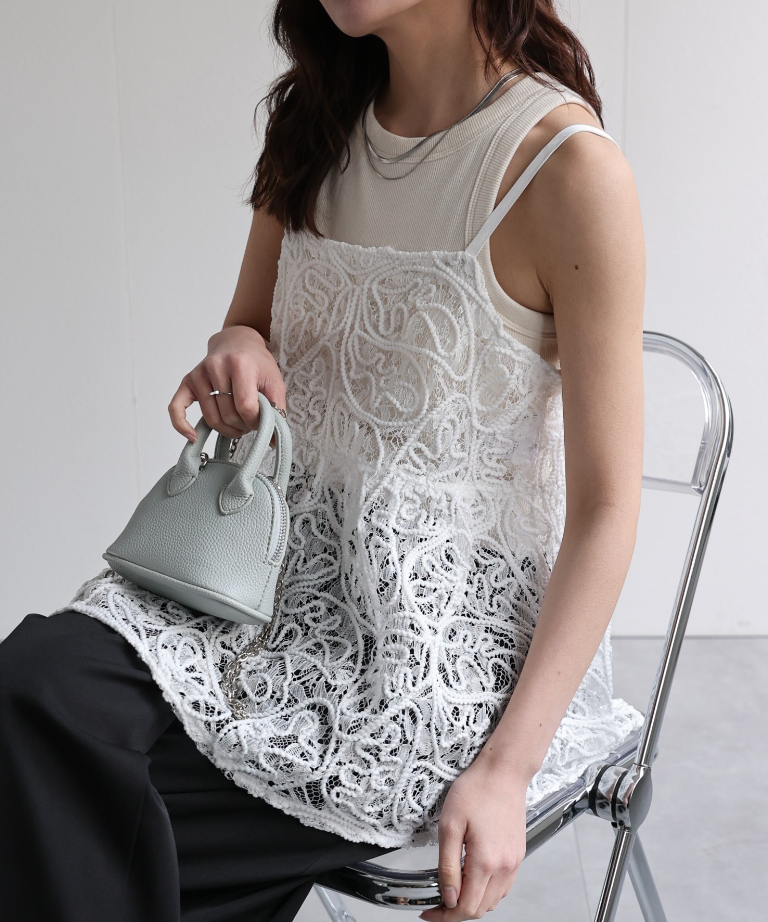model：156cm 着用サイズ：FREE