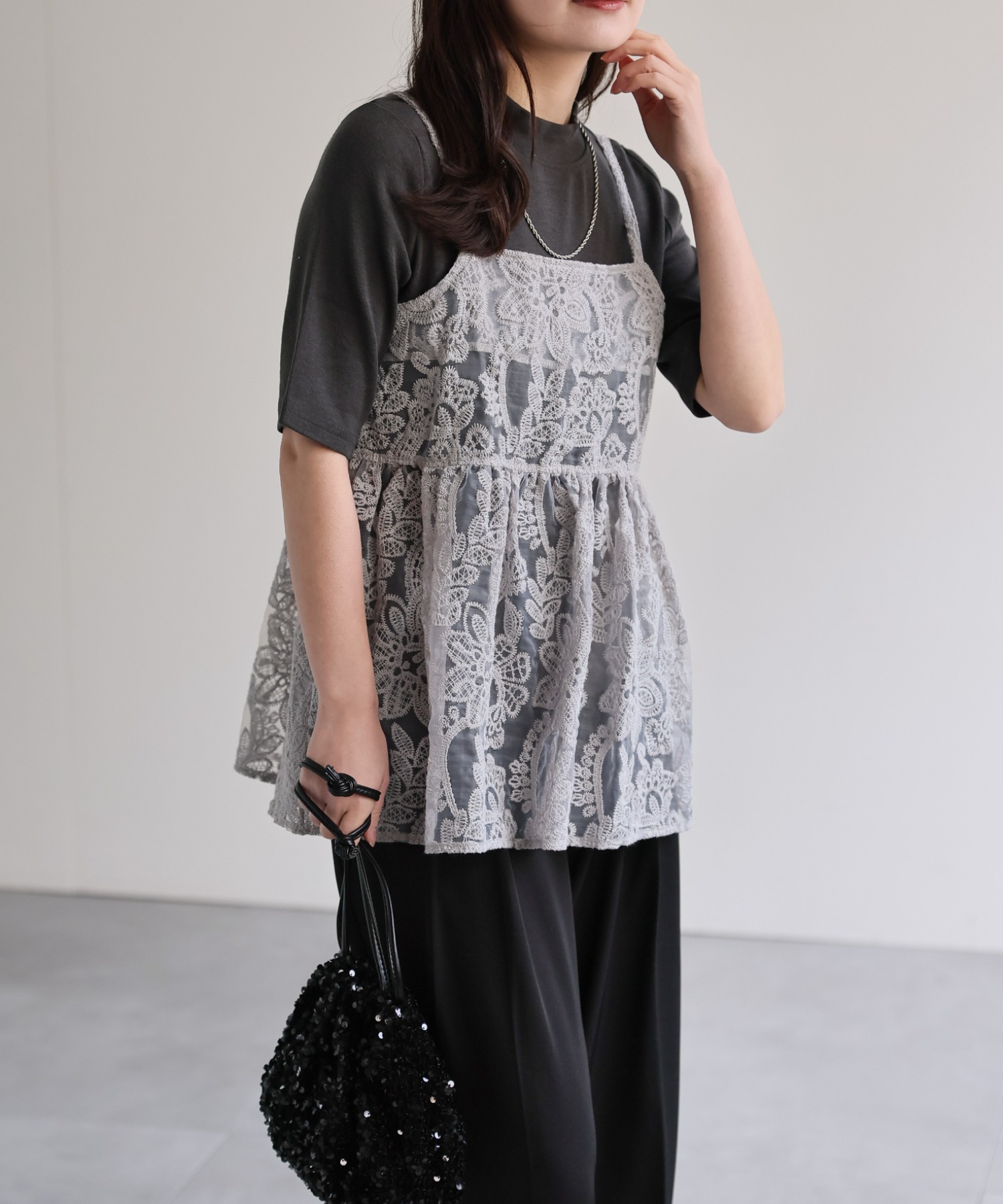 model：156cm 着用サイズ：FREE