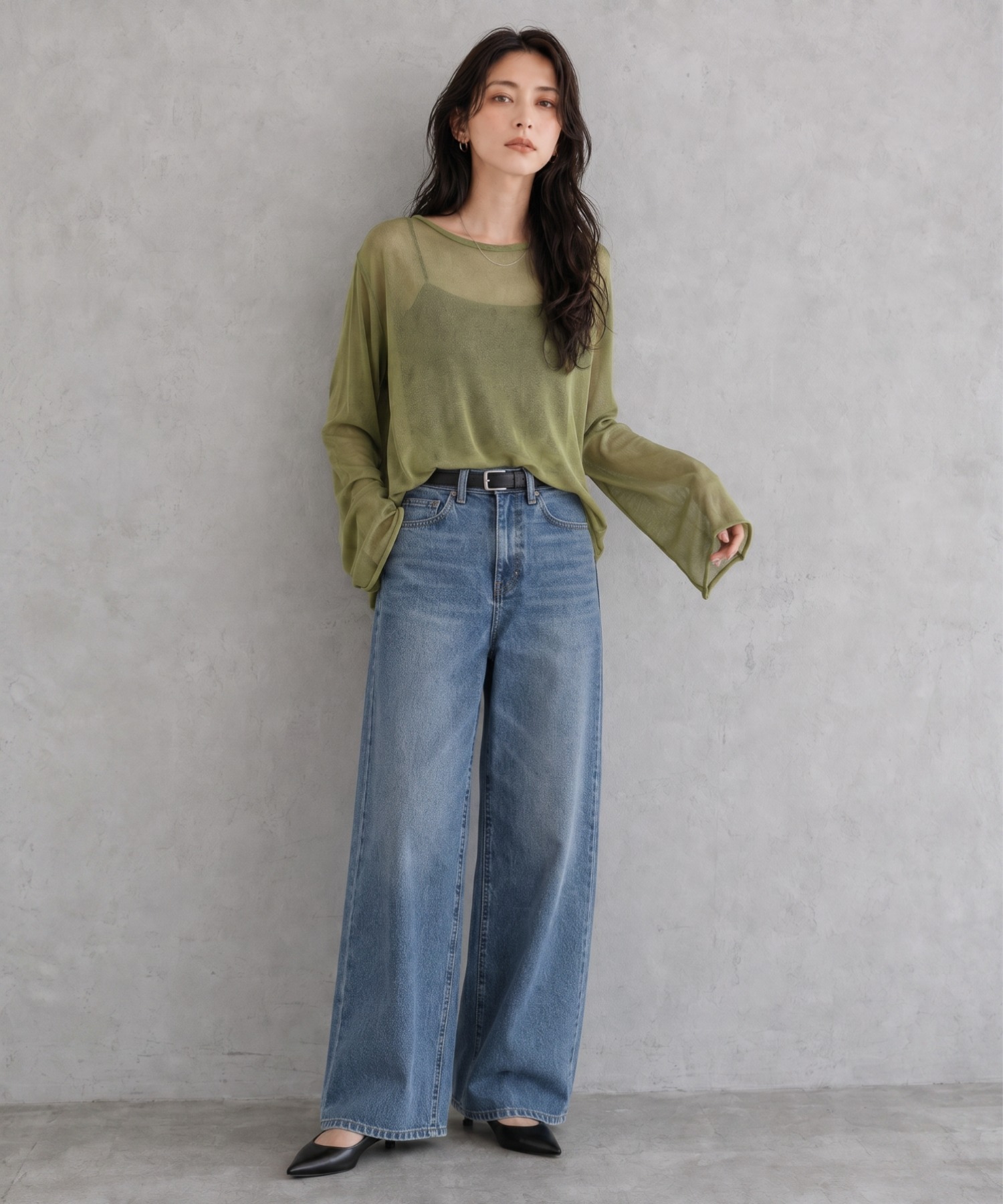 モデル身長：158cm
着用サイズ：FREE