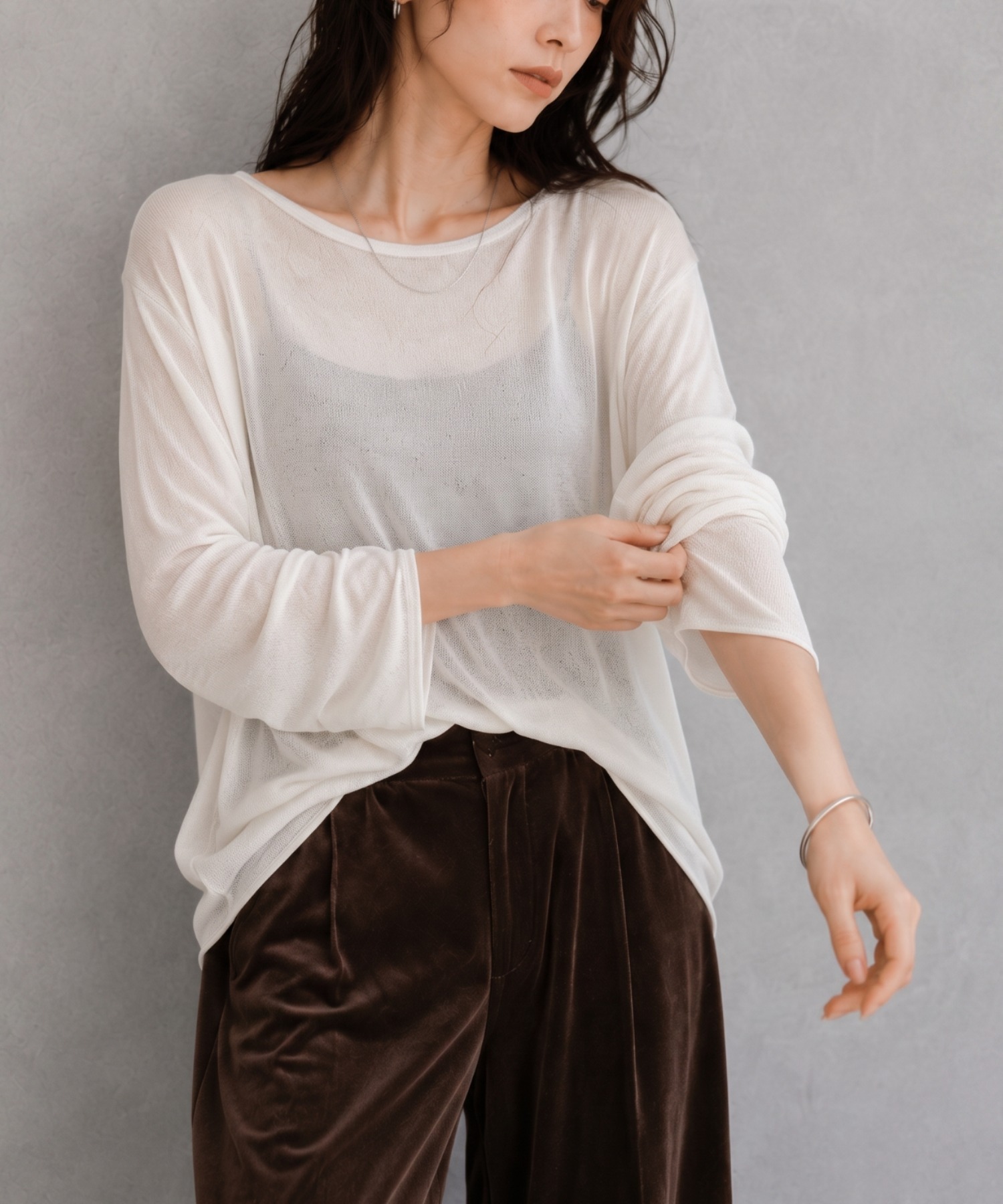 モデル身長：158cm
着用サイズ：FREE
