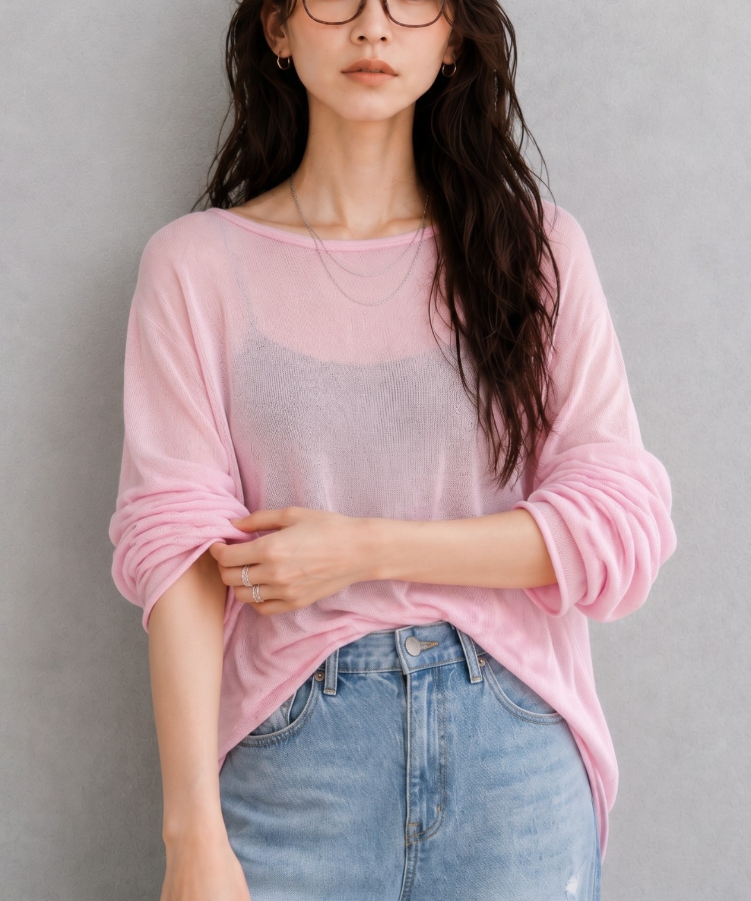 モデル身長：158cm
着用サイズ：FREE