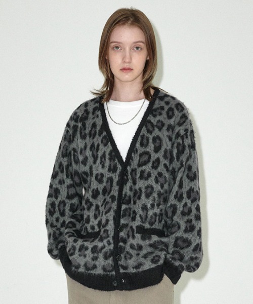 mahagrid/マハグリッド』 LEOPARD HAIRY KNIT CARDIGAN/レオパード