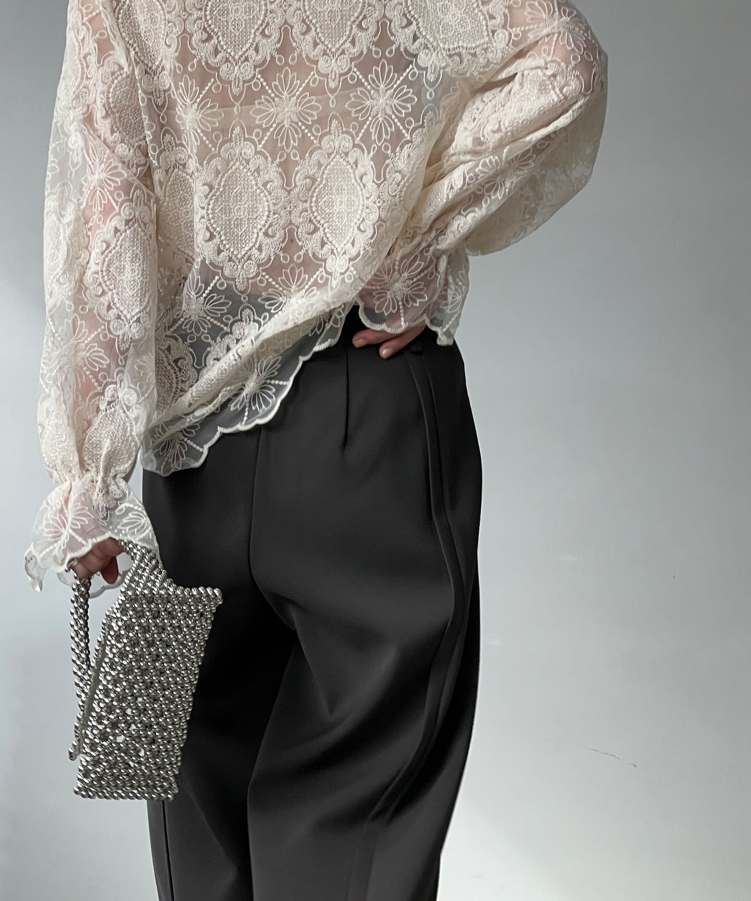 ハイネック キャンディースリーブ レーストップ chw25s042