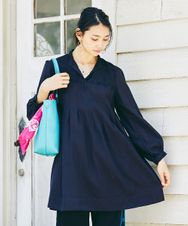 TRUE CUTIE刺繍 スタンドカラーOP