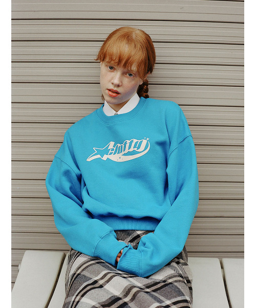 A'GEM/9 × .kom『CLOTTY/クロッティ』SPACE LOGO CROPPED SWEAT-SHIRT