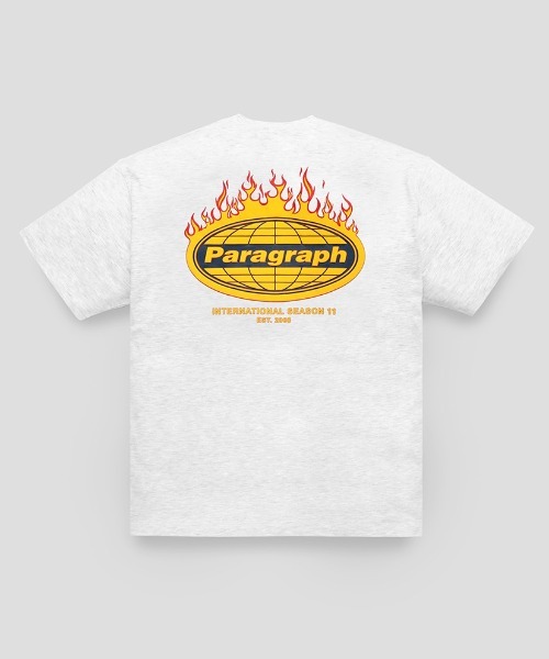人気店舗PARAGRAPH ファイヤー ロンT ホワイト Tシャツ/カットソー(七分/長袖)
