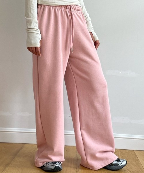 ★muahmuah★送料込み★韓国★LOGO STITCH WIDE BANDING PANTS A'GEM/9 × .kom 『muah muah/ムーアムーア』 LOGO STITCH WIDE