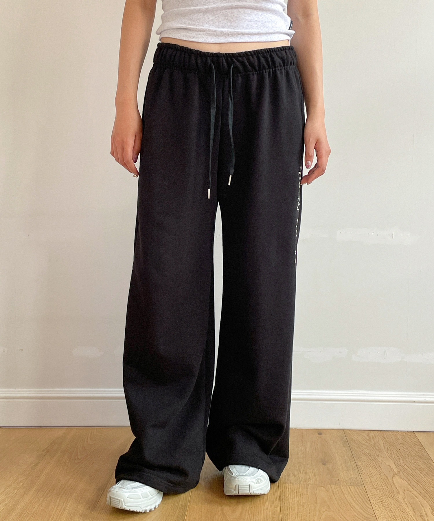 ●muahmuah● Wide check banding pants navy _MUP24801_ muahmuah - WIDE CHECK BANDING PANTS (NAVY)