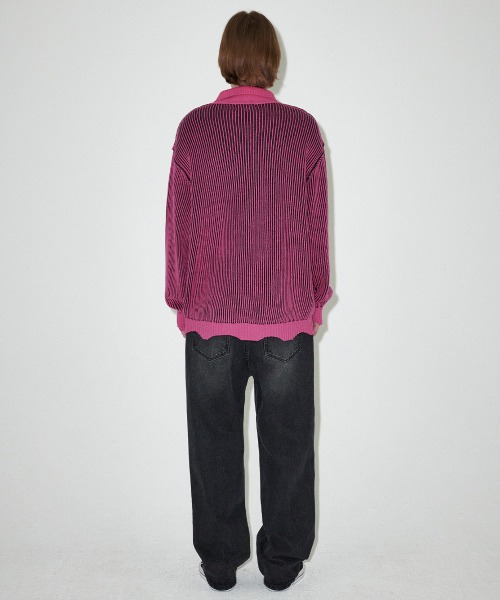mahagrid☆マハグリッドCORDUROYTRACKセットアップ mahagrid/マハグリッド』 CUTTING CONTRAST HALF ZIP-UP KNIT