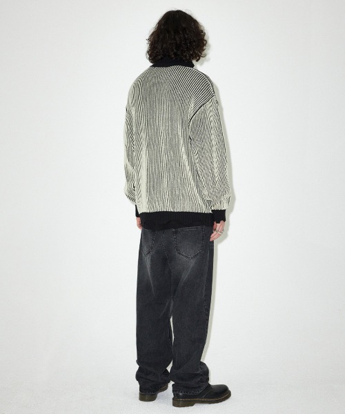 ●MASSNOUN● CHECKERBOARD MESHED KNIT HALF SHIRTS (2色) SLY | 【LIMITED ITEM】JQ LOGO MINKY LOOSE KNIT トップス