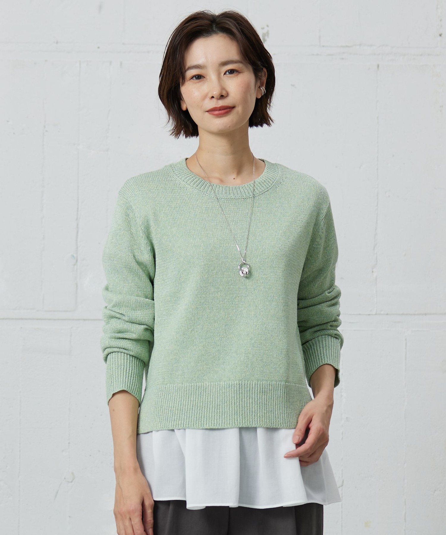 【洗える】Reeves  Shine クルーネック ニット