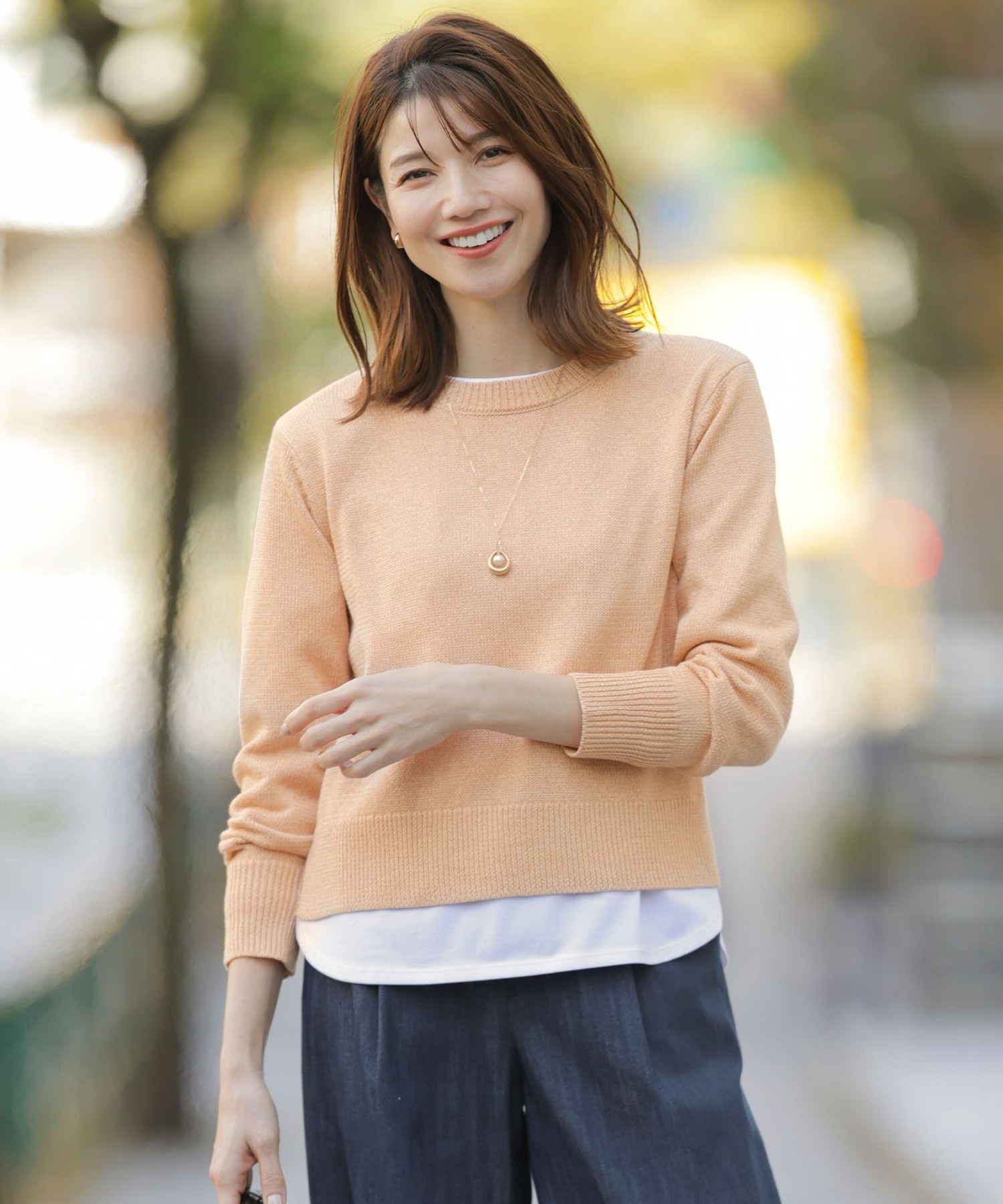 【洗える】Reeves  Shine クルーネック ニット