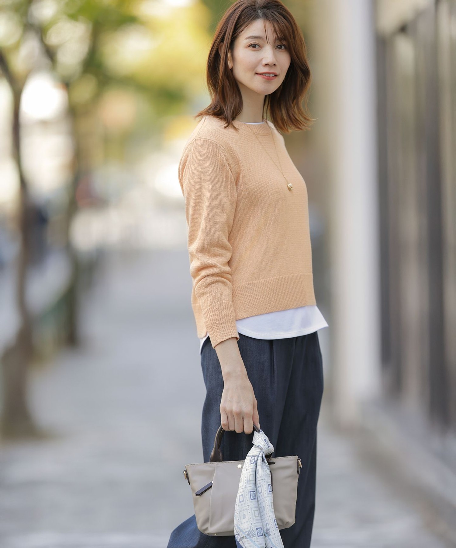 【洗える】Reeves  Shine クルーネック ニット