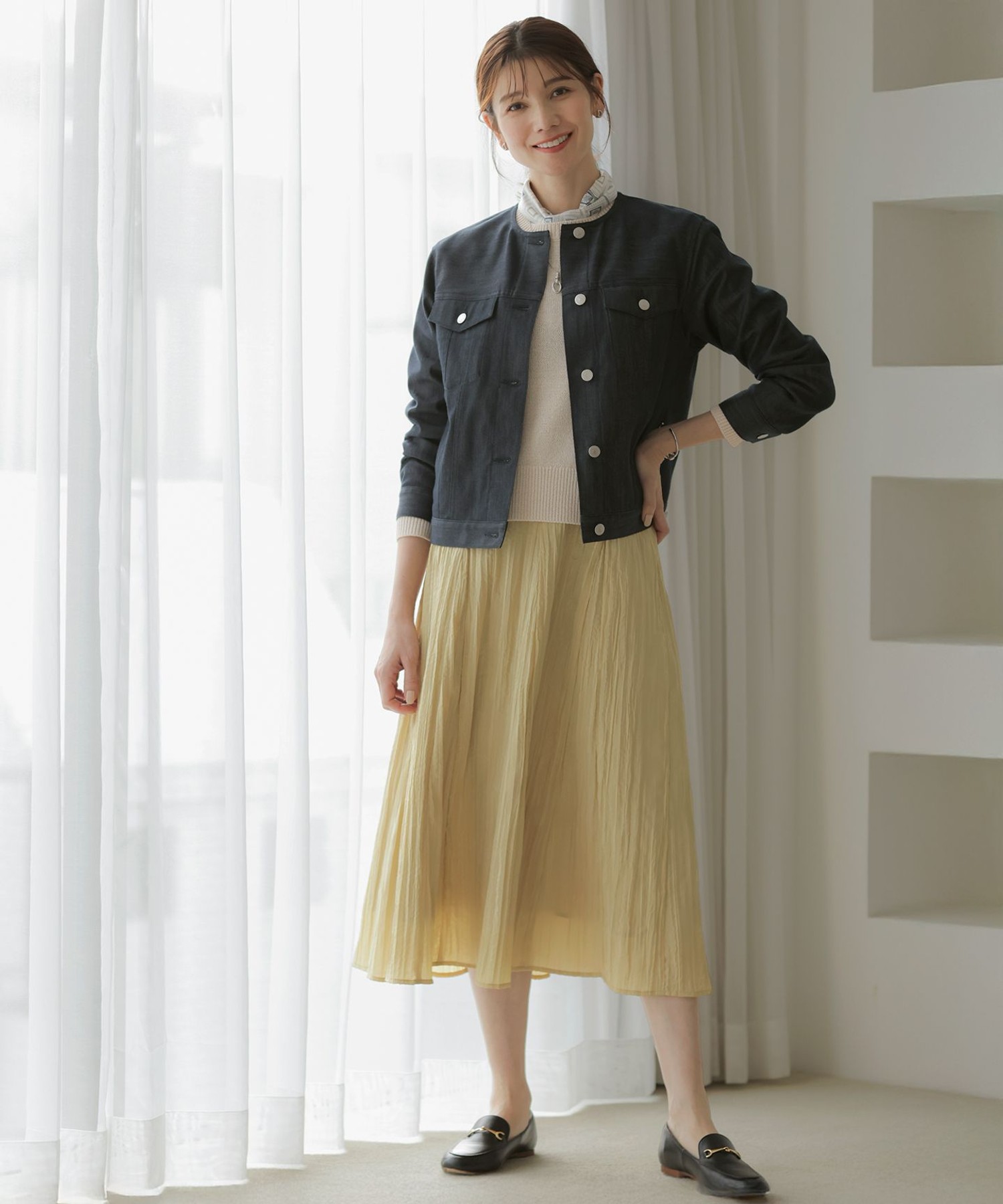 【洗える】Reeves  Shine クルーネック ニット