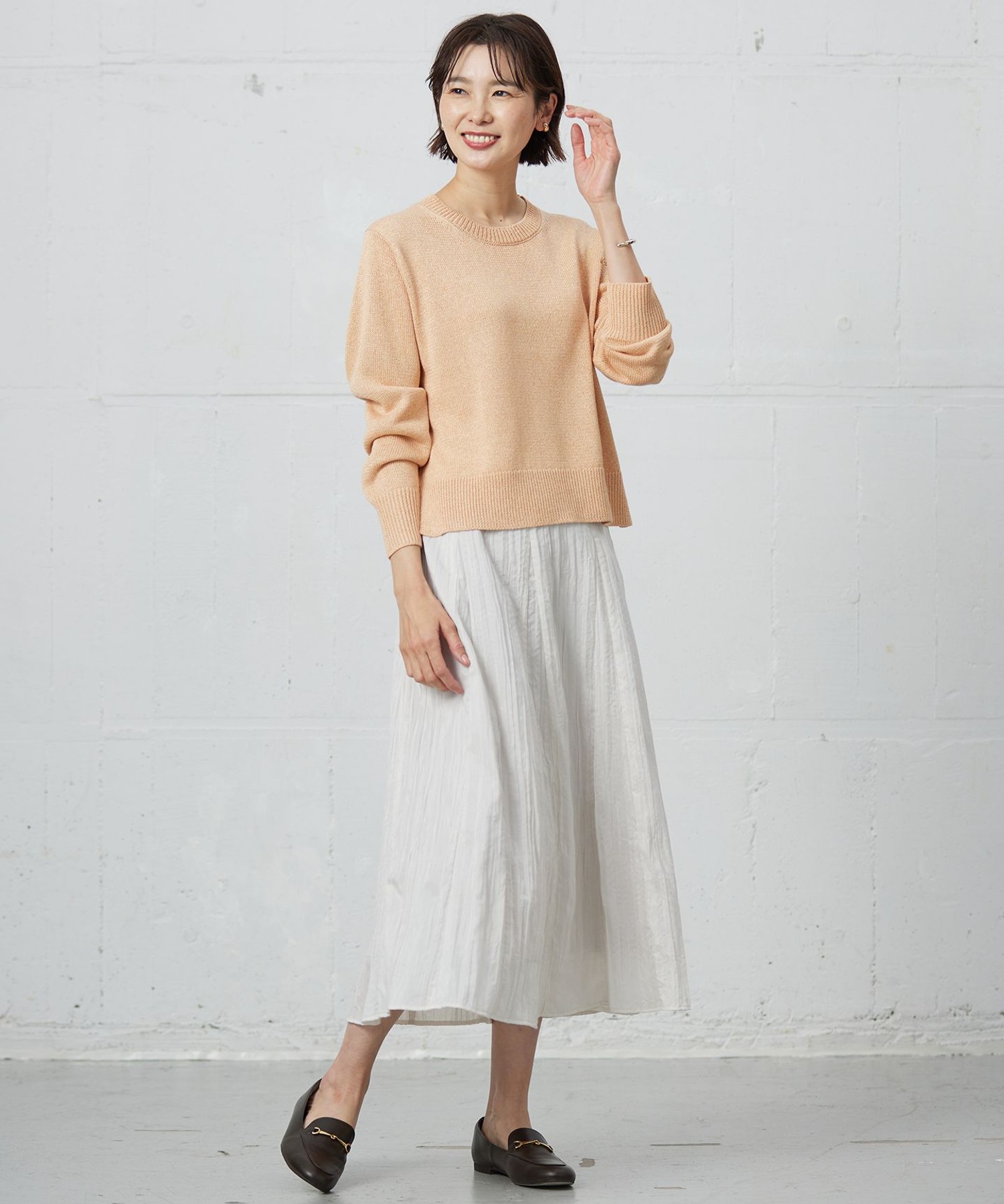 【洗える】Reeves  Shine クルーネック ニット