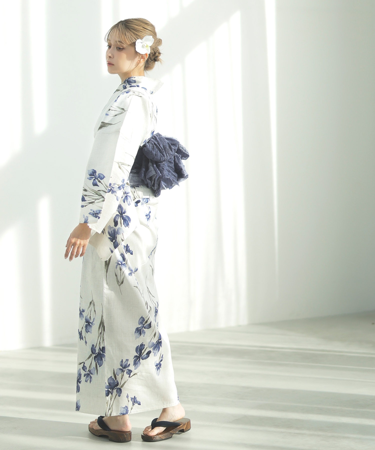 レディース Dita 浴衣5点セット （ゆかた・しわへこ帯・下駄・着付け本 