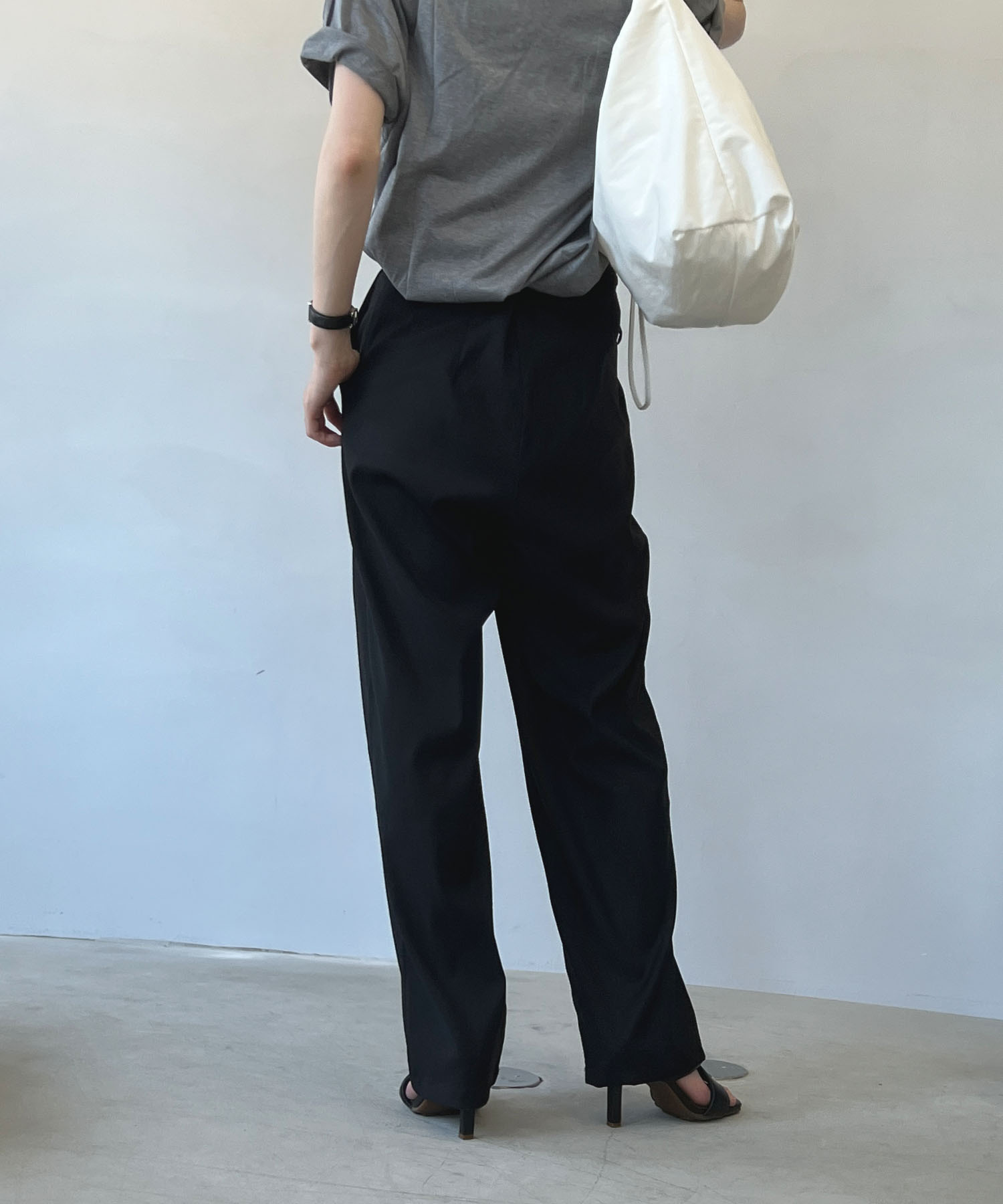 2タック ハイウエストパンツ chw22a023-ファッション通販サイト